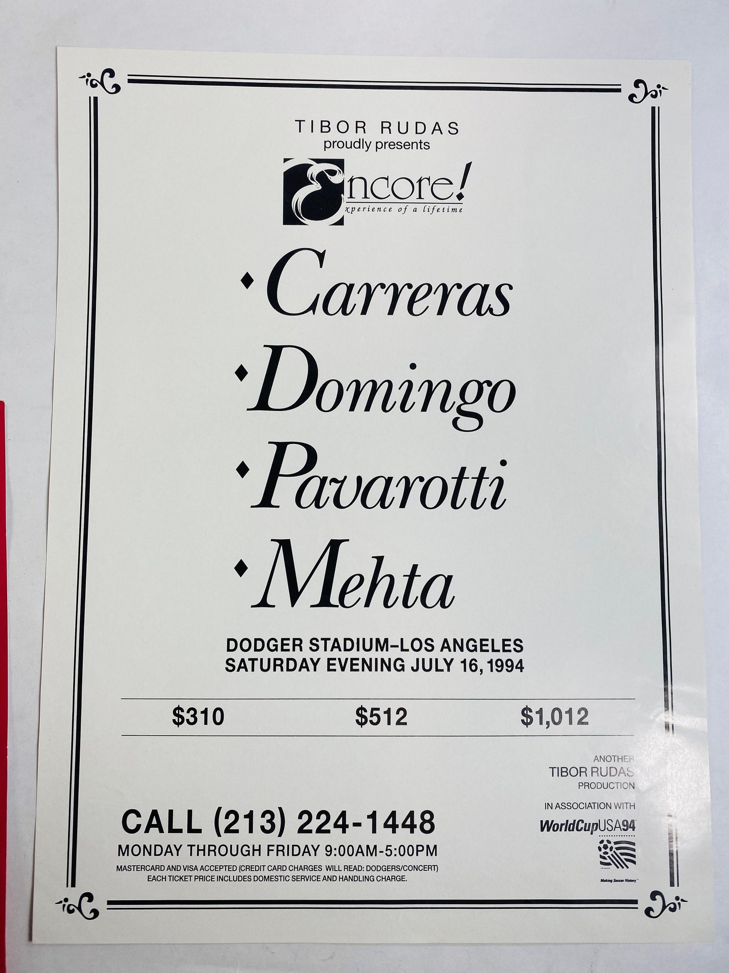 Luciano Pavarotti vintage program booklet Houston Texas circa 1994 Tibor Rudas. Collectible opera singer memorabilia Mother's Day gift