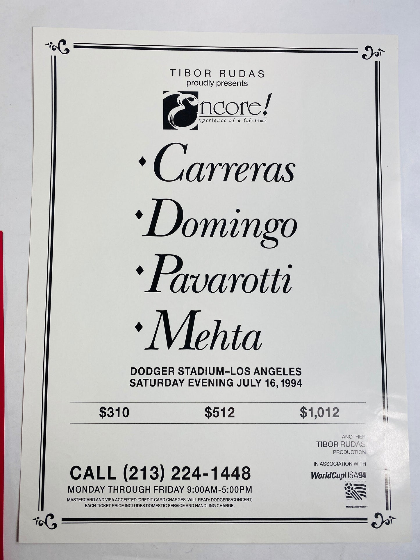 Luciano Pavarotti vintage program booklet Houston Texas circa 1994 Tibor Rudas. Collectible opera singer memorabilia Mother's Day gift