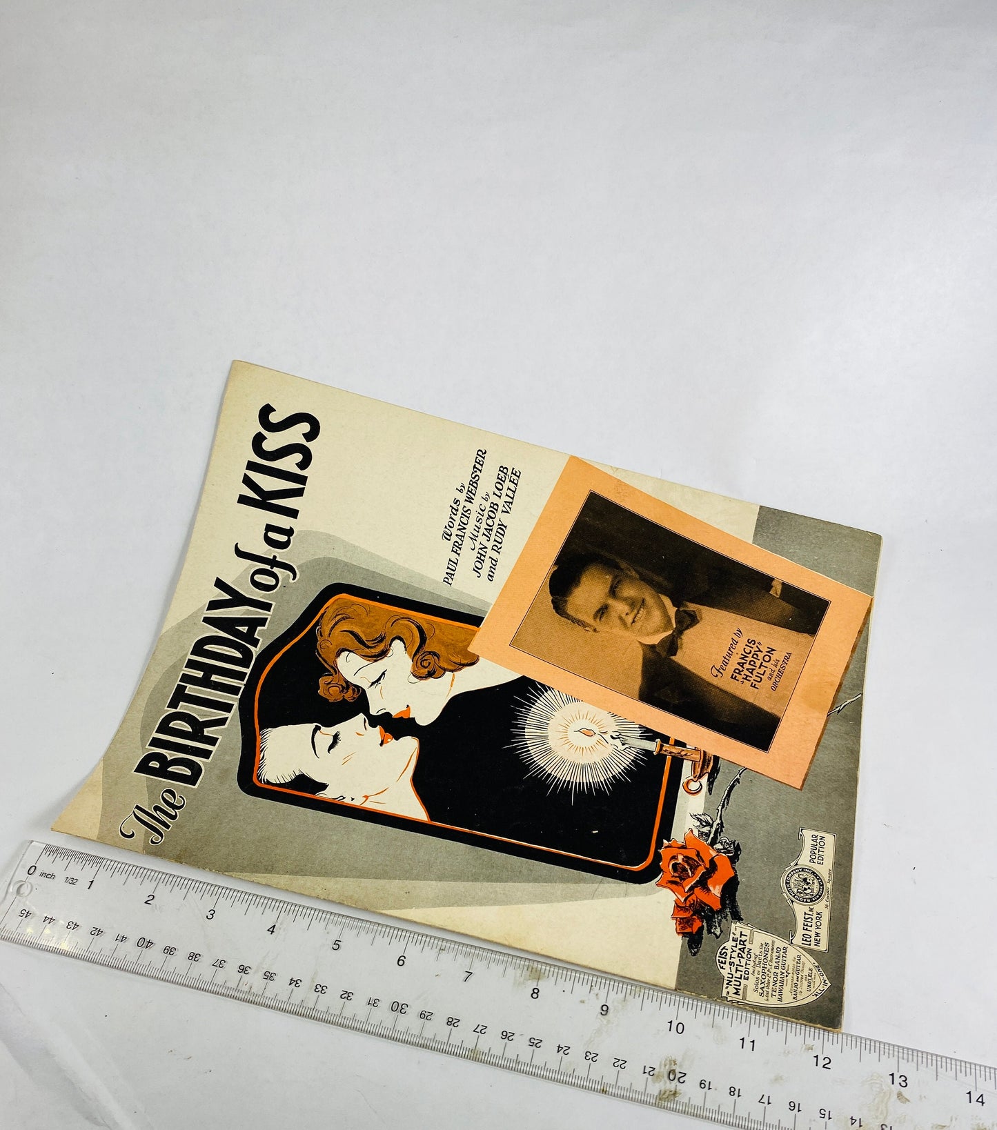 1931 vintage Birthday of a Kiss sheet music Paul Francis Webster John Jacob Loeb Rudy Vallee Francis Happy Fulton