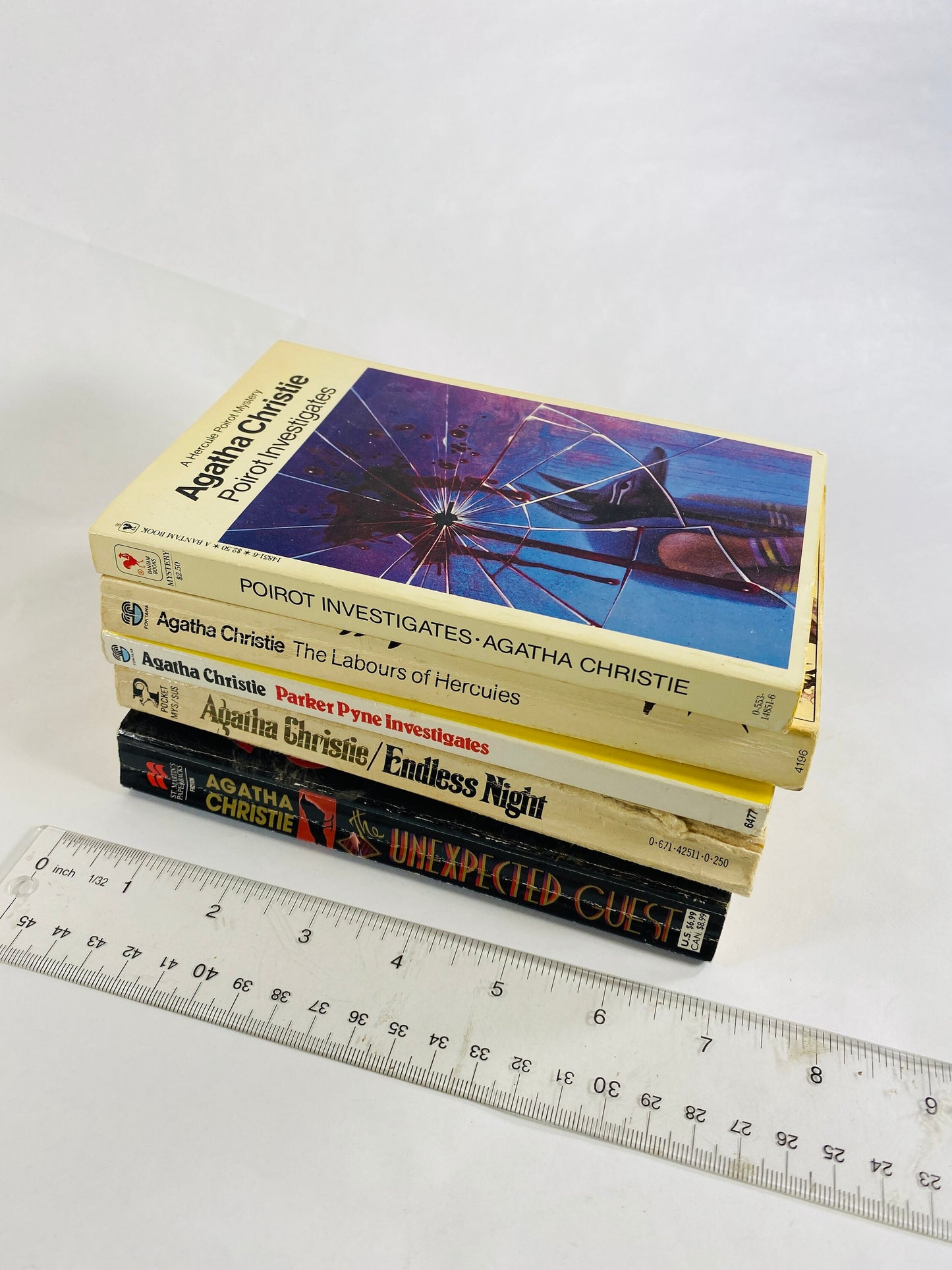 1960s 1970s Agatha Christie vintage EARLY paperback books Poirot Investigates Labours Hercules Parker Pyne Endless Night Unexpected Guest