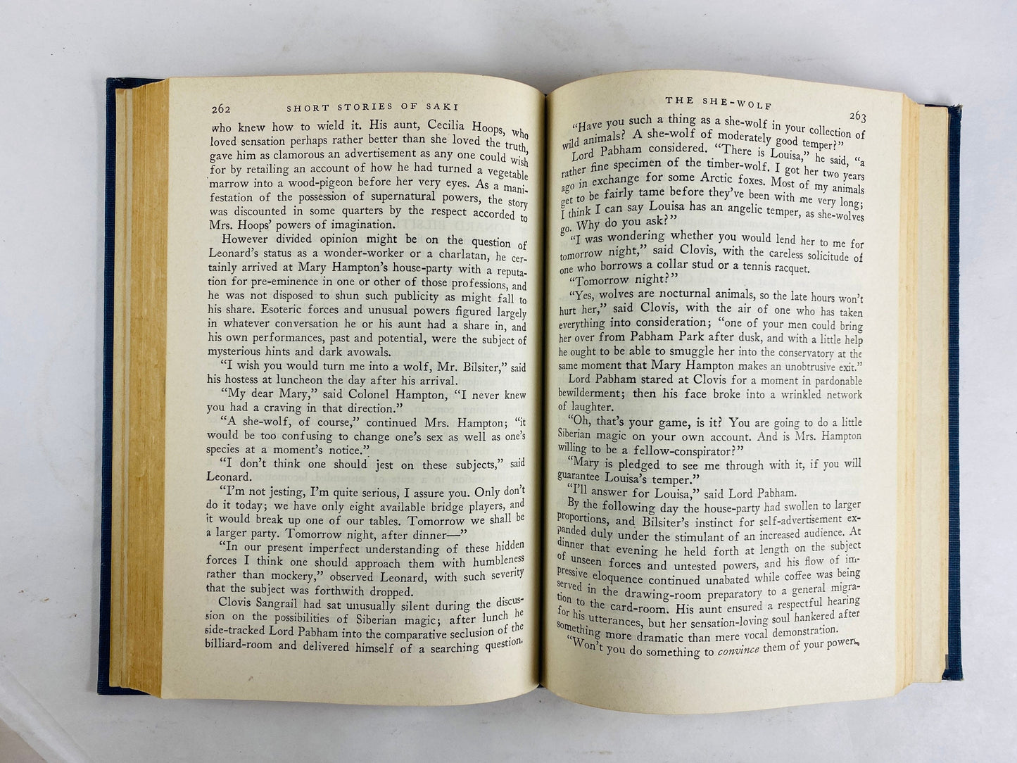 Short Stories of Saki Modern Library book circa 1930 HM Munro Master of the short story. Parody. Indigo Blue bookshelf decor
