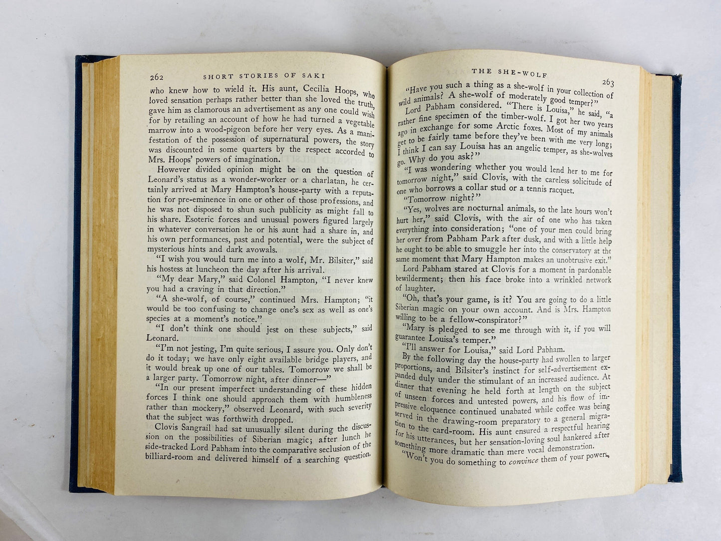 Short Stories of Saki Modern Library book circa 1930 HM Munro Master of the short story. Parody. Indigo Blue bookshelf decor