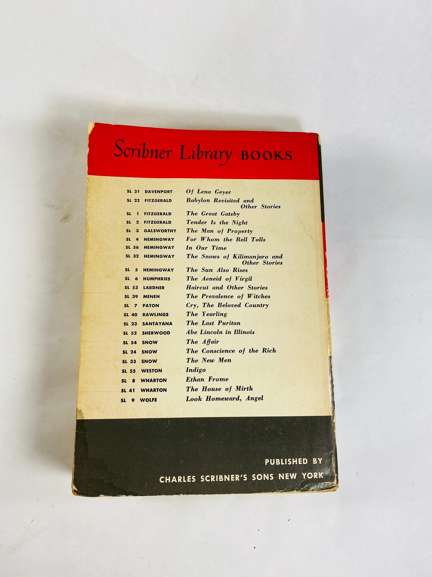 For Whom the Bell Tolls by Ernest Hemingway Vintage Scribner's Library paperback book circa 1940 Grey home office decor. Father's Day gift