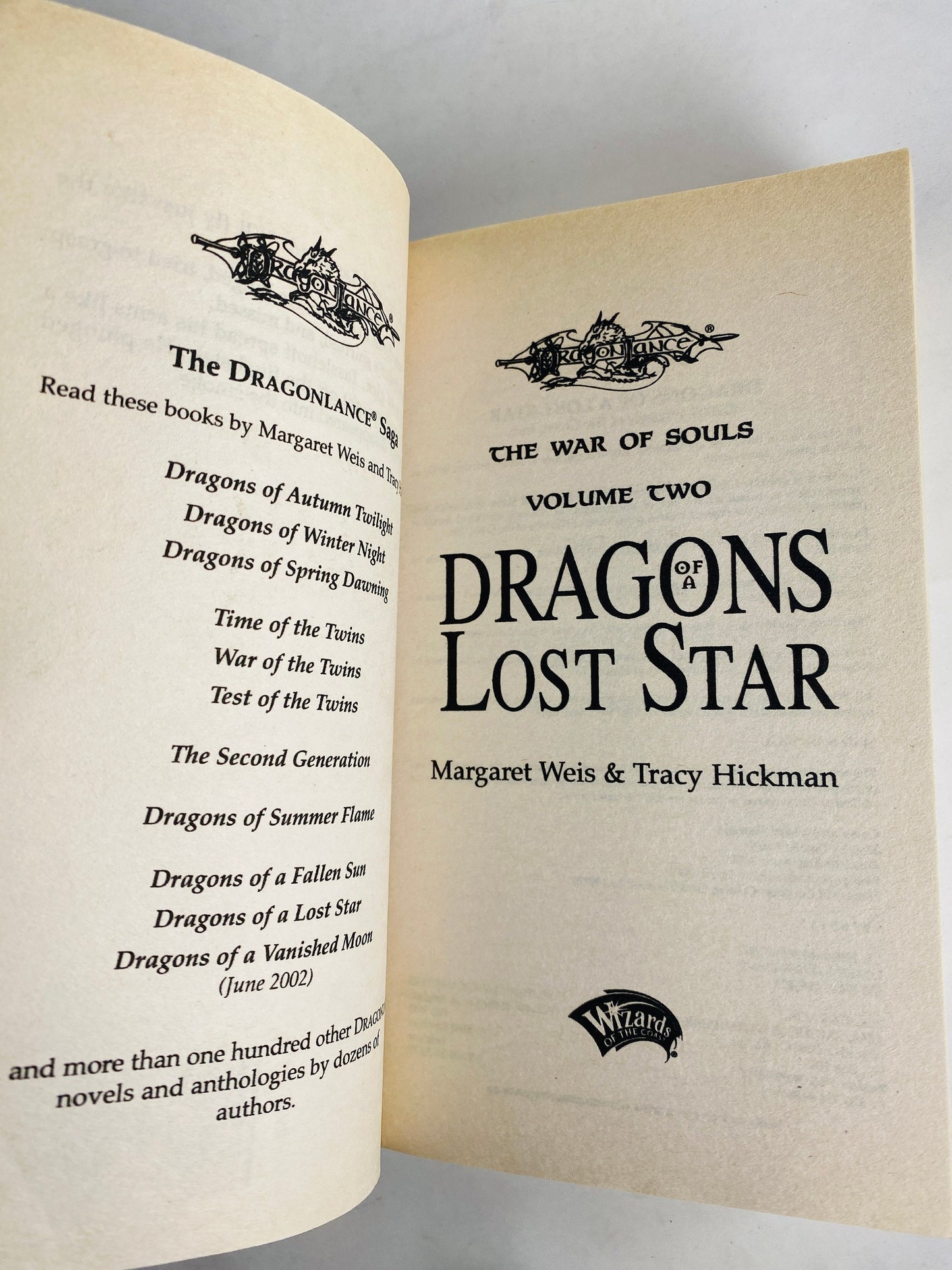 Dragonlance Chronicles Dragons of Winter Night Lost Star vintage paperback books by Weis & Hickman circa 2000. War of Souls