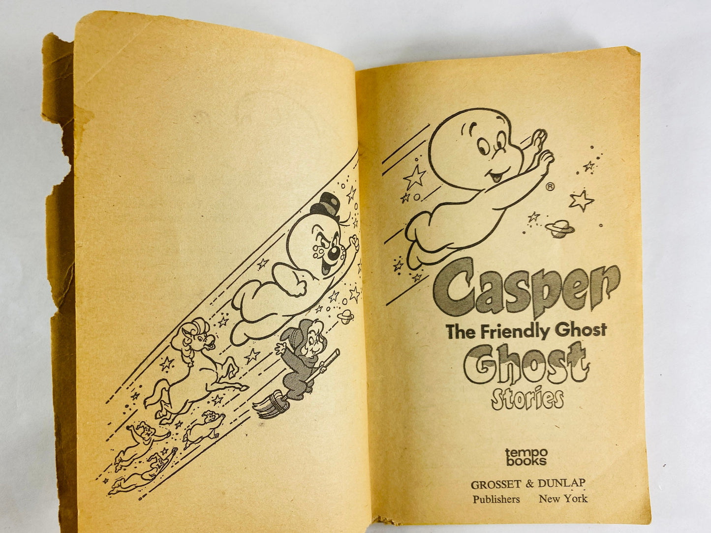 Casper the Friendly Ghost vintage paperback book Ghost Stories circa 1973 Comic strip about a happy little ghost and friends.