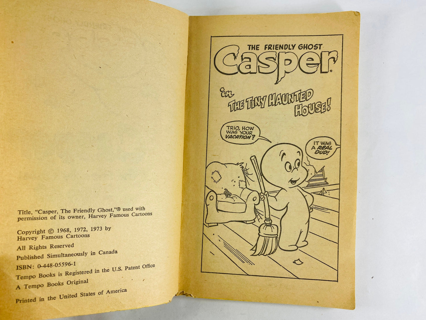 Casper the Friendly Ghost vintage paperback book Ghost Stories circa 1973 Comic strip about a happy little ghost and friends.