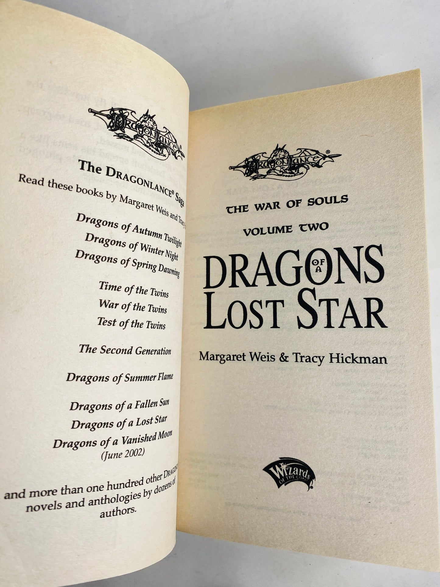 Dragonlance Chronicles Dragons of Winter Night Lost Star vintage paperback books by Weis & Hickman circa 2000. War of Souls