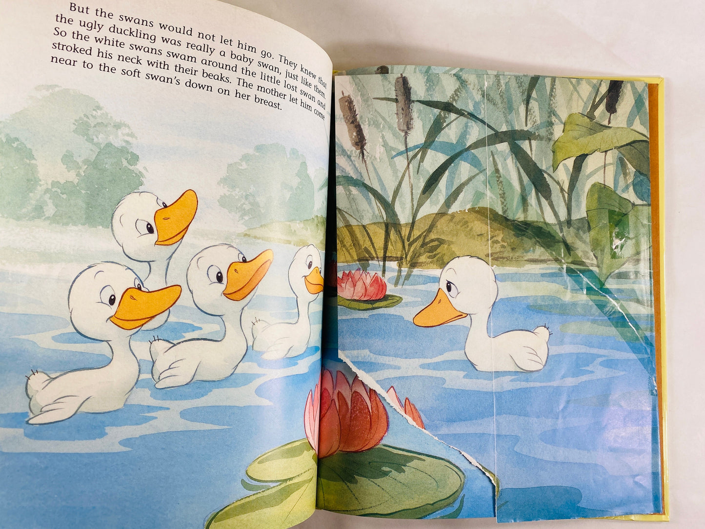Ugly Duckling vintage book retold by Margaret Wise Brown Walt Disney circa 1994. Easter Basket gift Children nursery decor