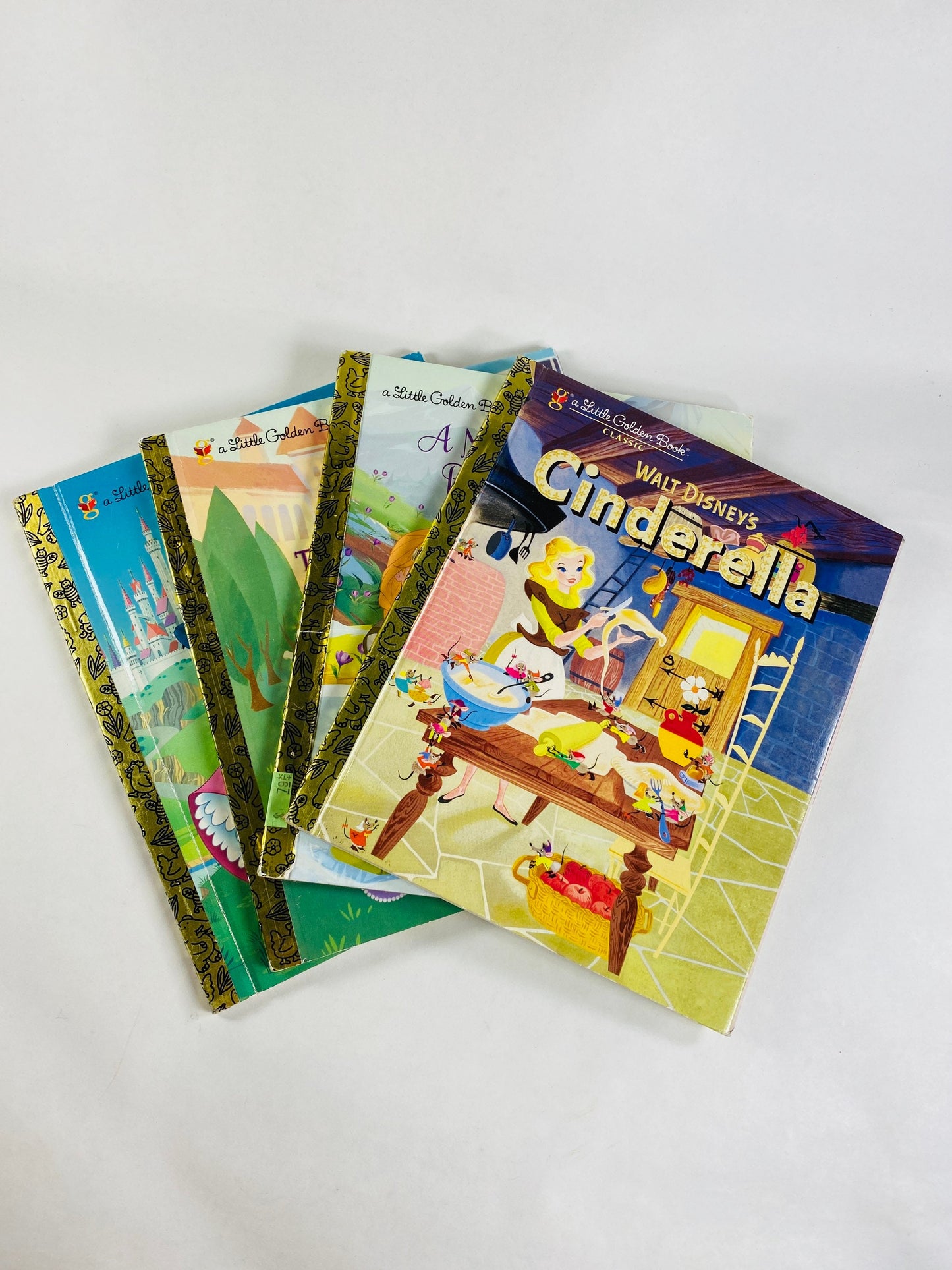Disney Princess lot vintage set of 4 Little Golden Books Sleeping Beauty Cinderella