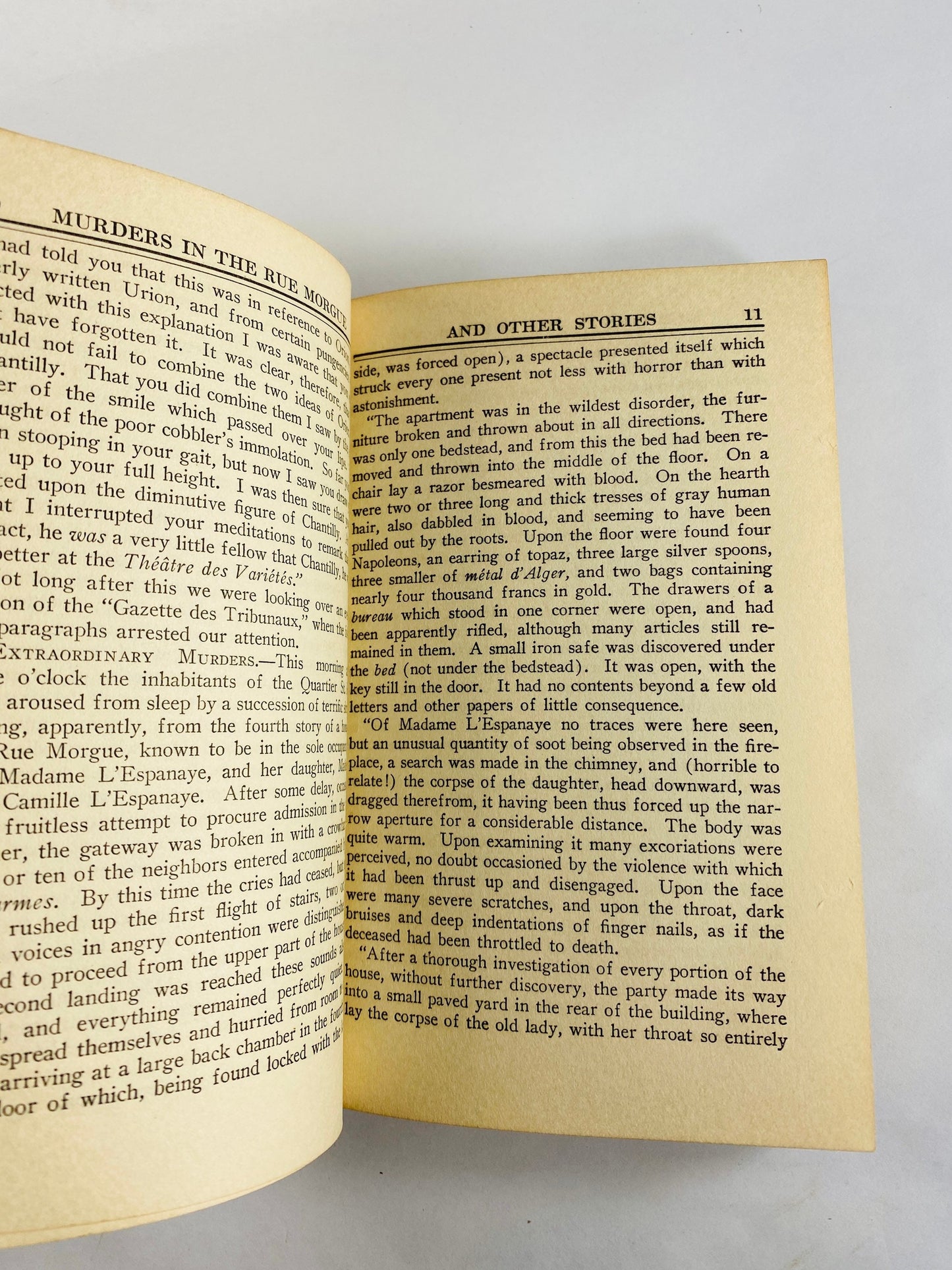 Edgar Allan Poe vintage book of Murder in the Rue Morgue & Tales GORGEOUS binding Assignation Tell-Tale Heart William Wilson Patina Blue