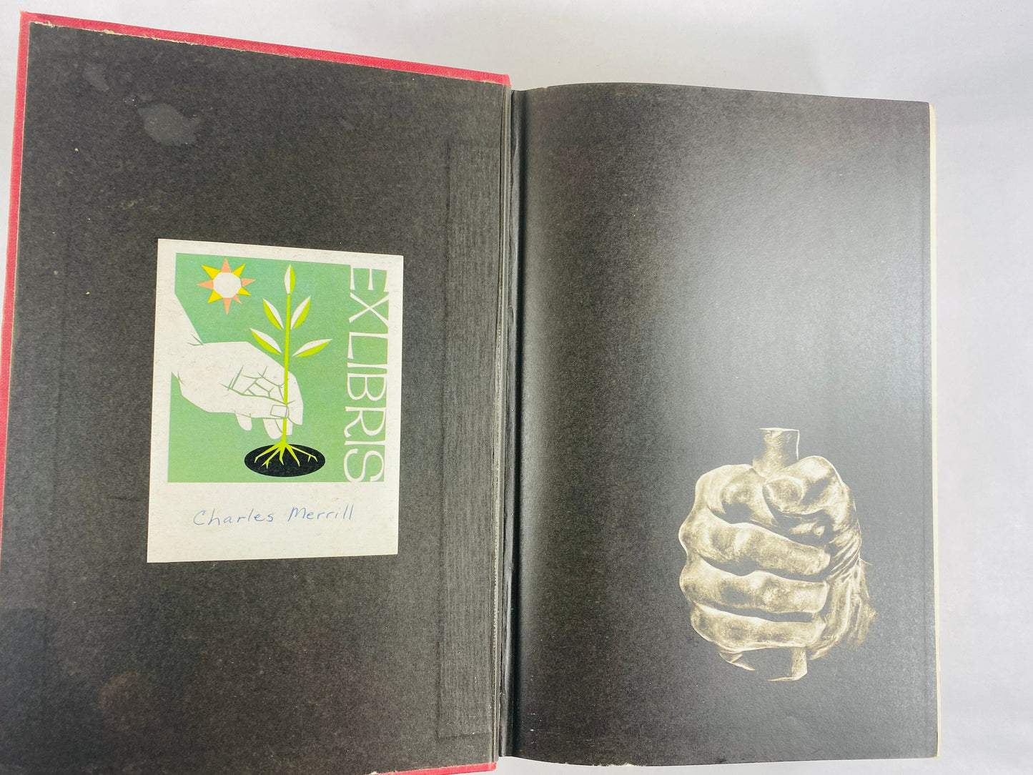 Abraham Lincoln vintage book by Carl Sandburg circa 1954 One Volume Edition Prairie Years Civil War gift Sangamon. Red bookshelf decor