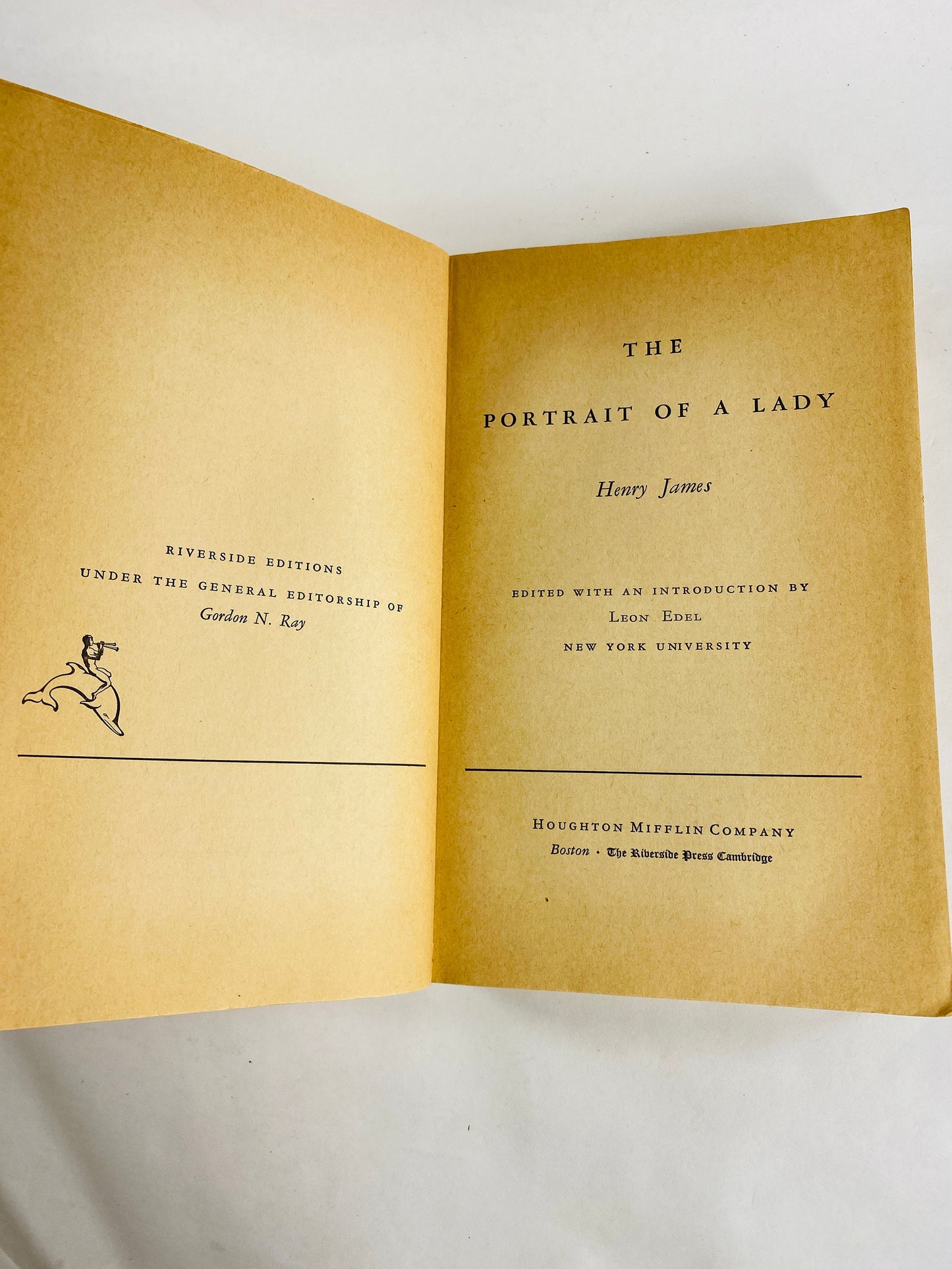 1956 Portrait of a Lady Henry James Robert Browning Poetry Houghton Mifflin vintage paperback books Riverside Edition Cambridge