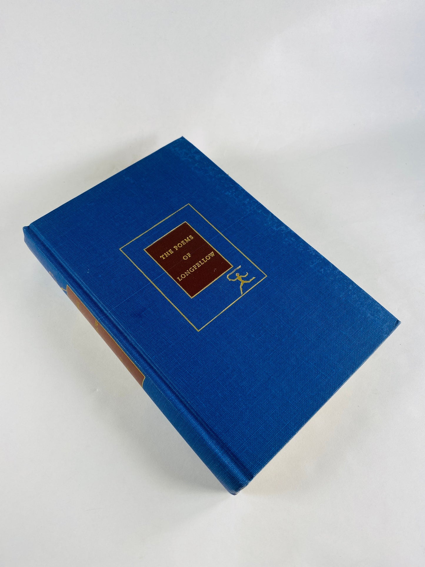 1950 Henry Wadsworth Longfellow Modern Library book of poetry Evangeline Blue home office bookshelf decor. Father's Day gift