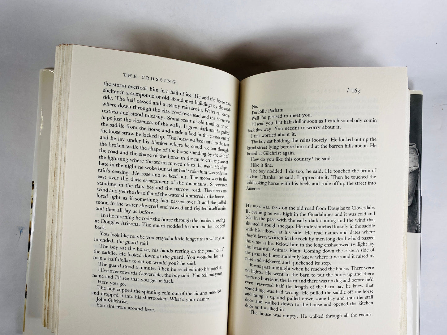 The Crossing by Cormac McCarthy Vintage book volume two of the Border Trilogy. Author of All the Pretty Horses and No Country For Old Men