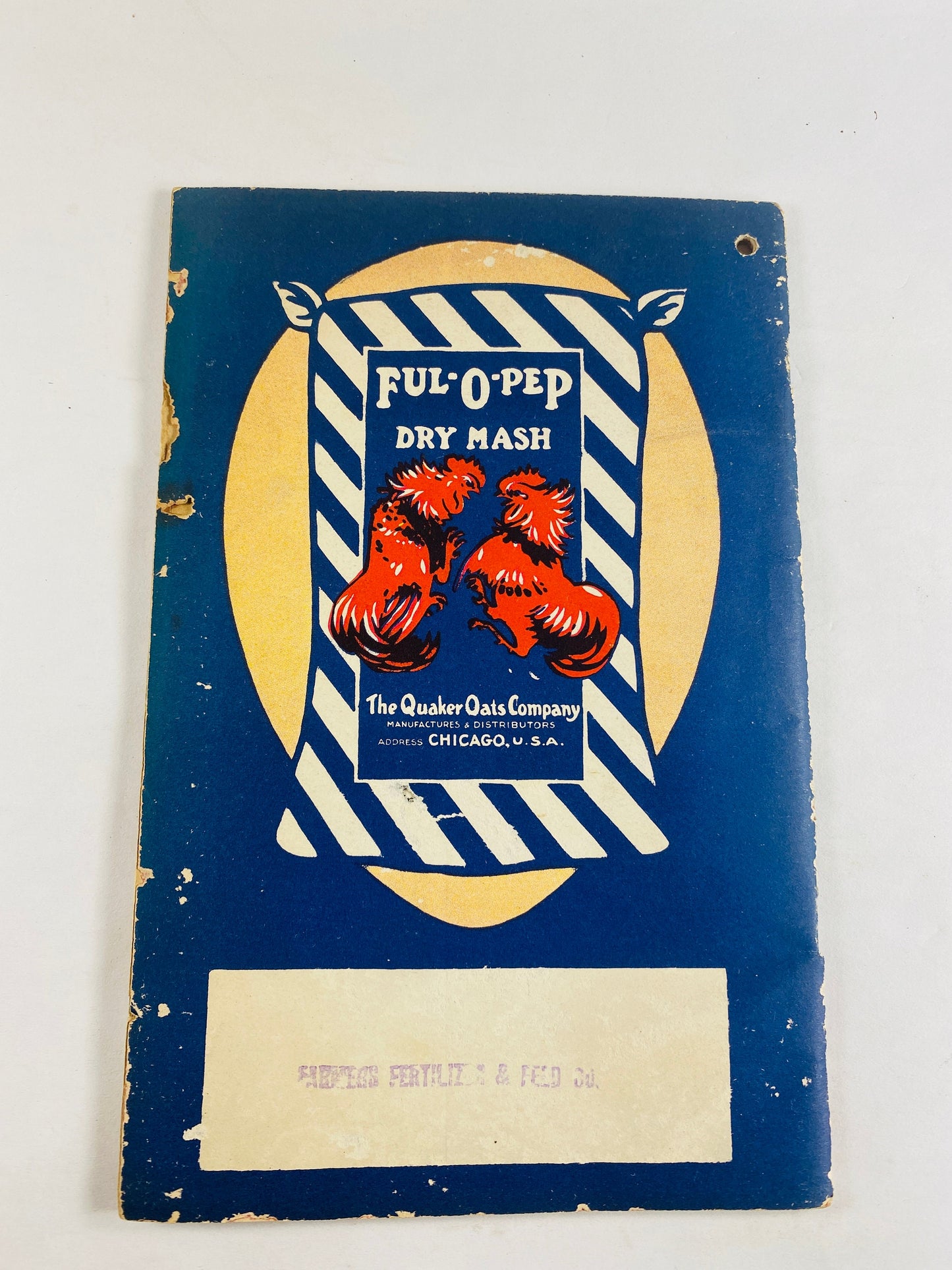Quaker Oats poultry calendar vintage advertising booklet circa 1950 ORIGINAL collectible blue retro kitchen home decor Chicken Rooster gift