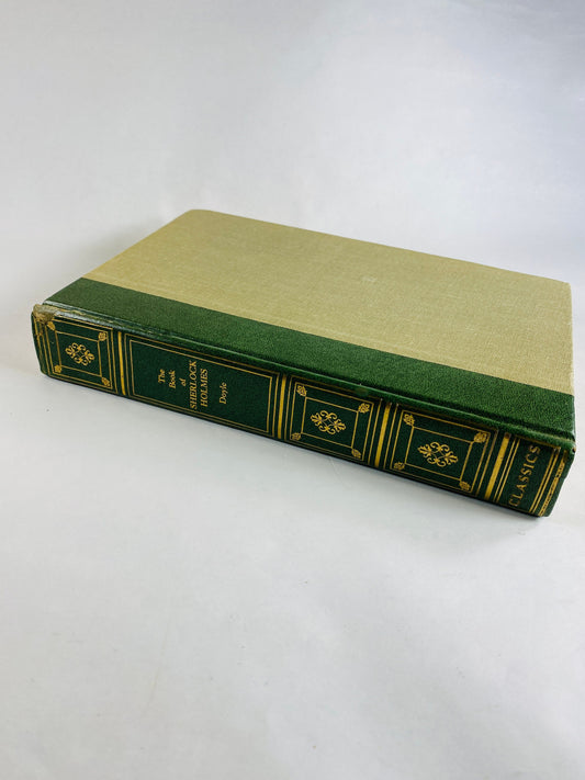 Sherlock Holmes by Sir Arthur Conan Doyle Vintage book circa 1950 Green and gold book decor