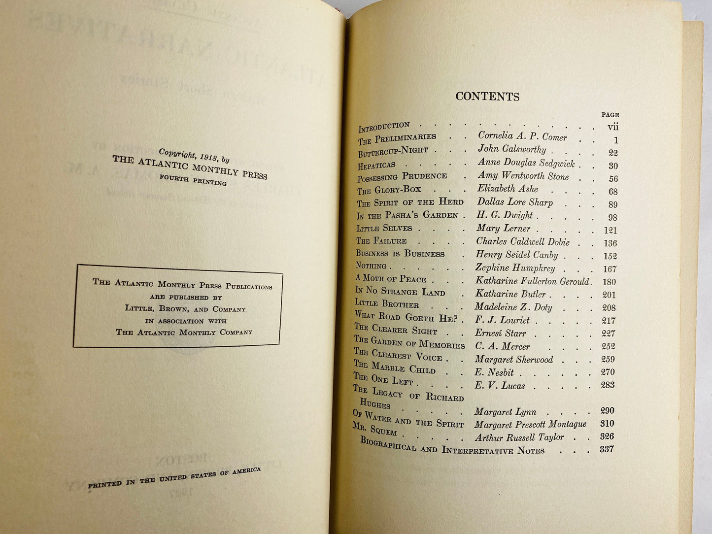 Charles Swain Thomas vintage red book of short stories circa 1927 antique bookshelf decor Atlantic Narratives