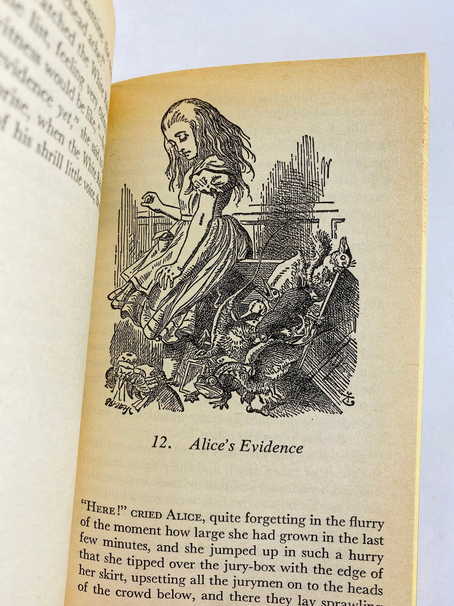 1968 Alice's Adventures in Wonderland & Through the Looking Glass Vintage paperback book by Lewis Carroll.
