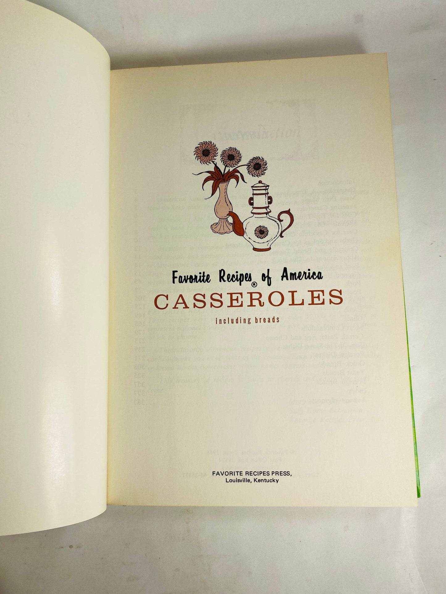 Casseroles and salads vintage Favorite Recipes of America cookbooks circa 1966 kitchen gingham covers retro Prop decor