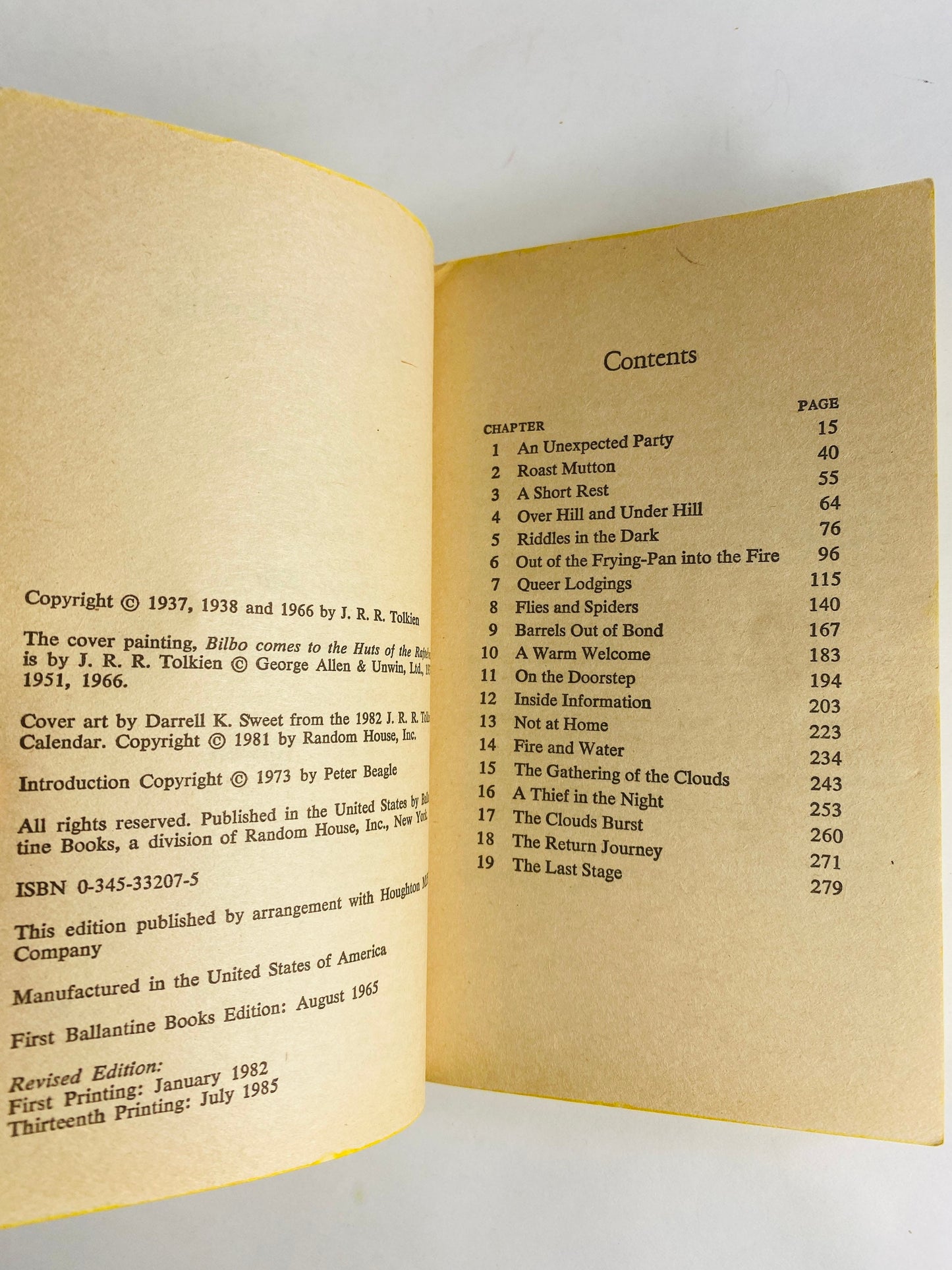 Hobbit paperback book by JRR Tolkien circa 1984 Lord of the Rings prelude Ballantine Books LOTR