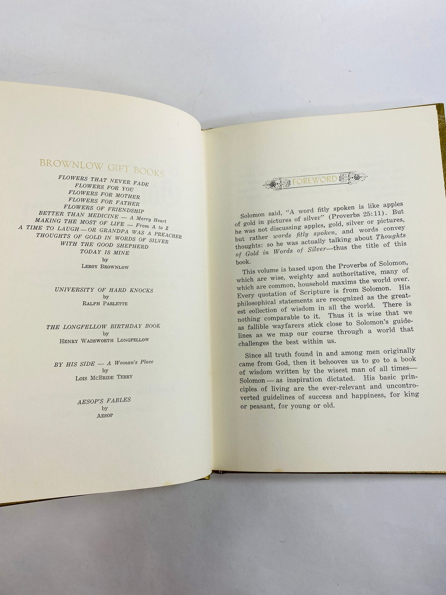 1974 Christian vintage book Thoughts of Gold in Words of Silver by Brownlow GORGEOUS binding New Testament Jesus Christ Valentine's Day