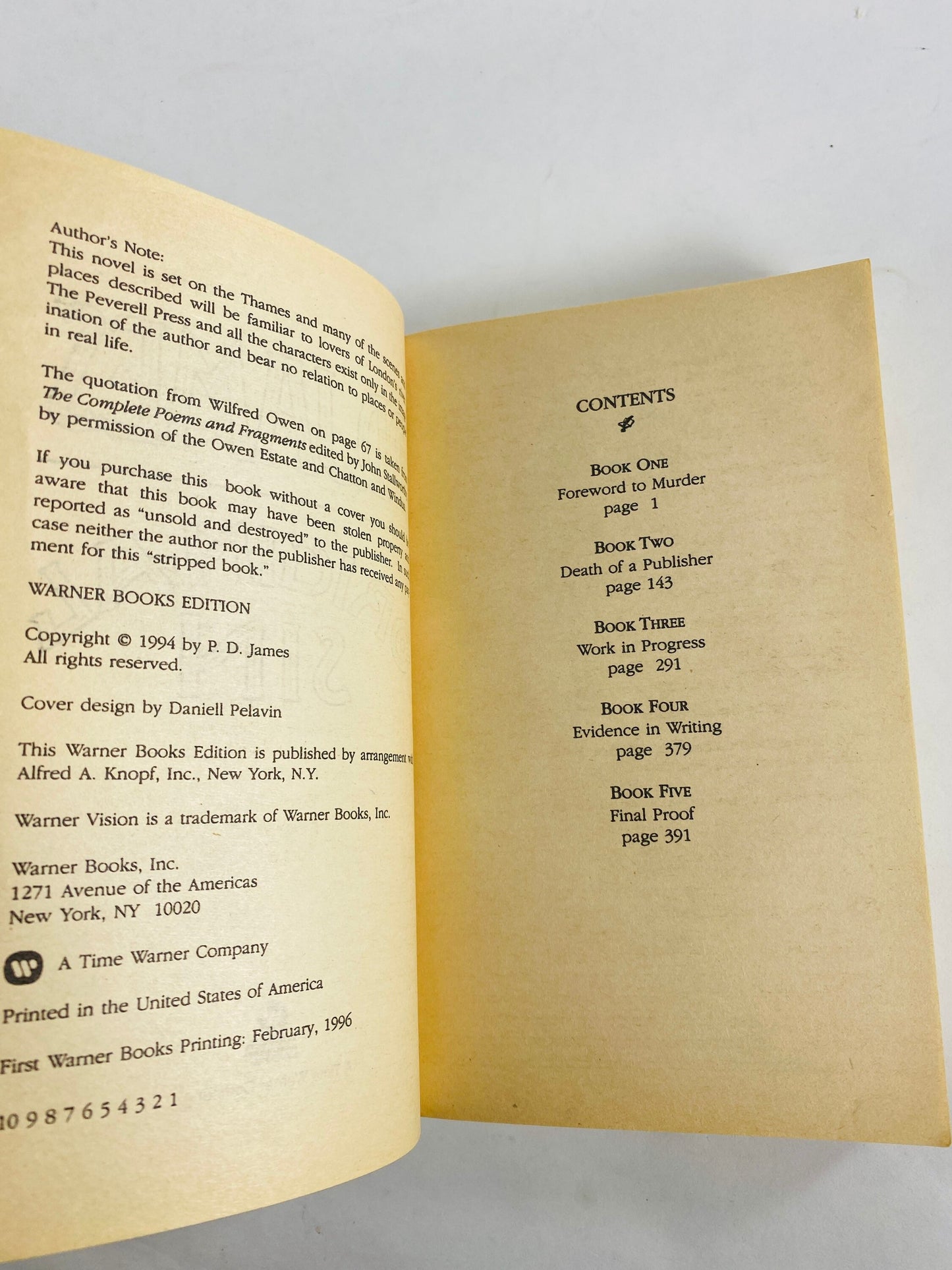 Original Sin by PD James vintage detective novel in the Adam Dalgliesh series FIRST printing paperback book circa 1996.