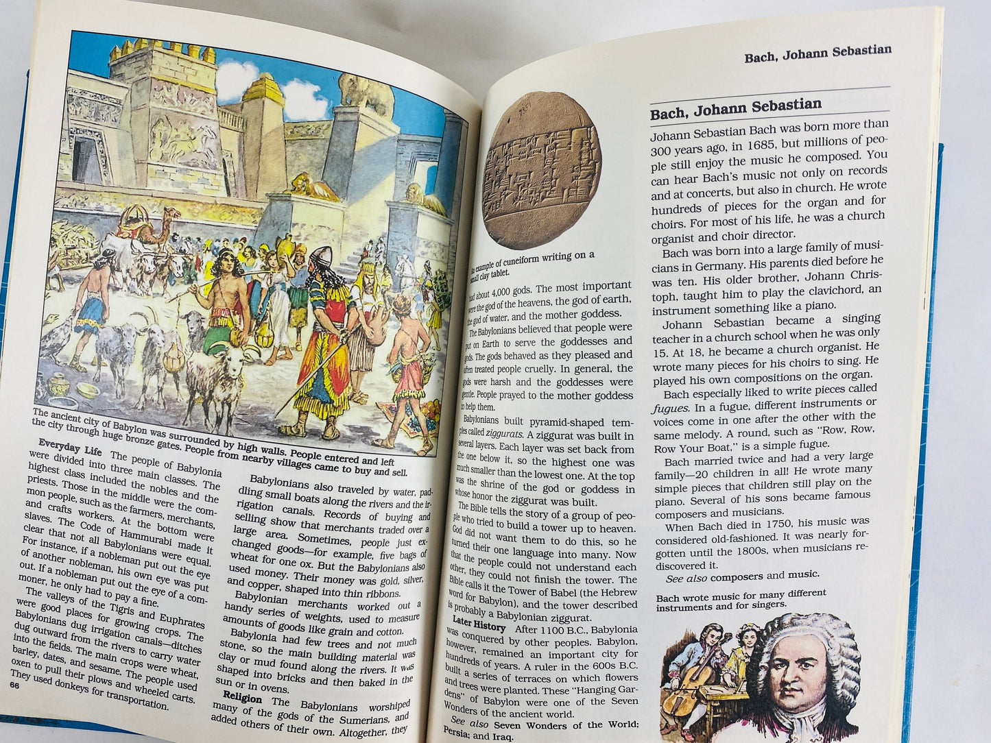 Golden Encyclopedia volume 2 circa 1988 vintage children's book Prop staging home decor gift