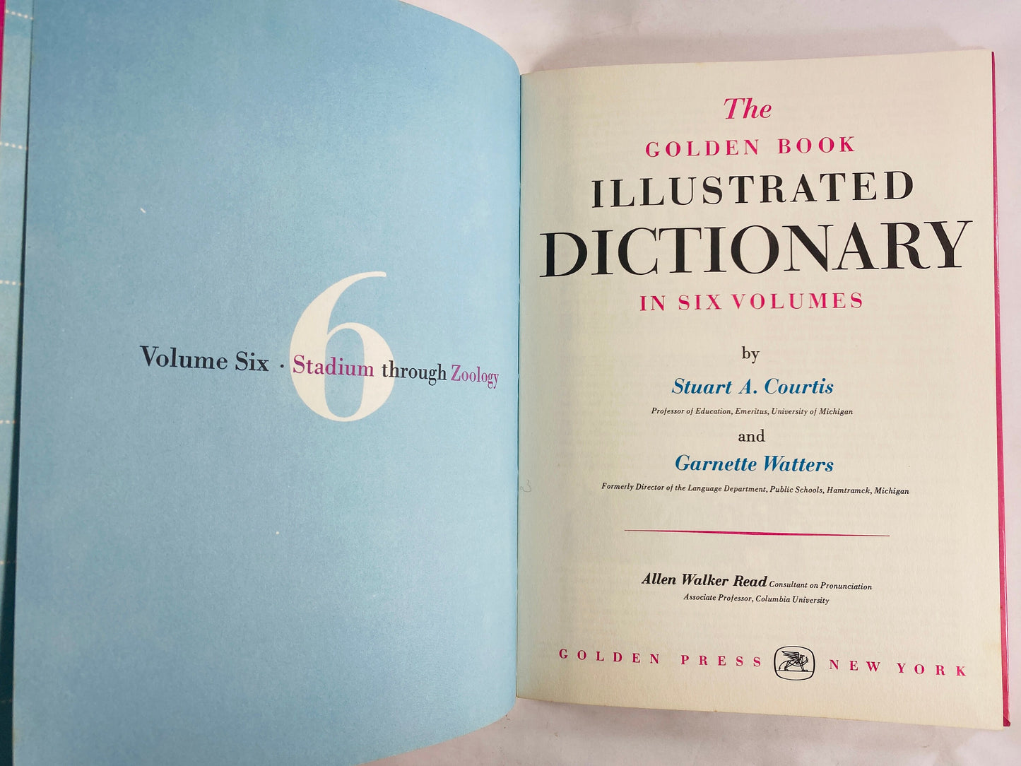 Golden Book Dictionary circa 1961 EARLY printing Vintage book volumes 1 or 6 Mary Reed LARGE oversized children's book