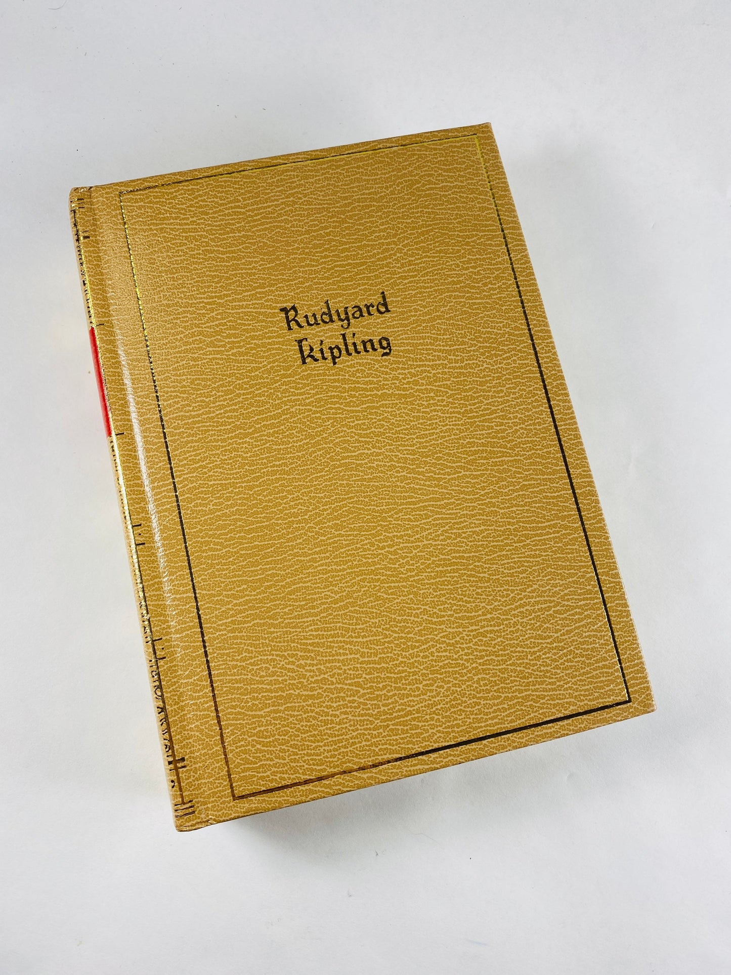 1958 Vintage book Nathaniel Hawthorne Kipling Maupassant Haggard Robert Louis Stevenson gold leaf Beige home decor