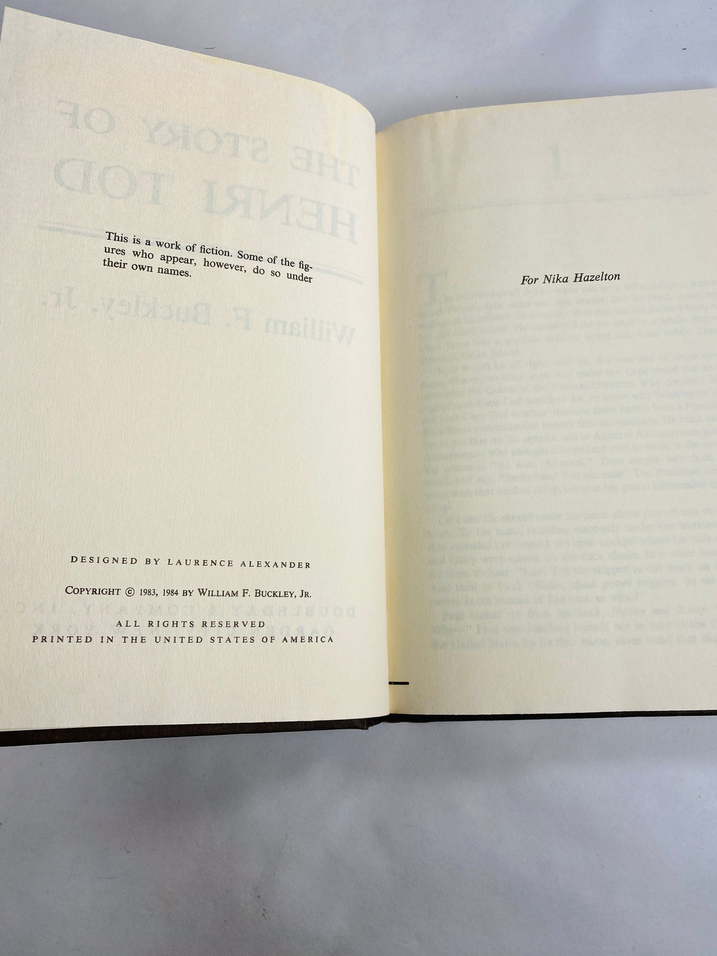 Story of Henri Tod by William F Buckley vintage book circa 1984 set in East Germany. Brown bookshelf decor