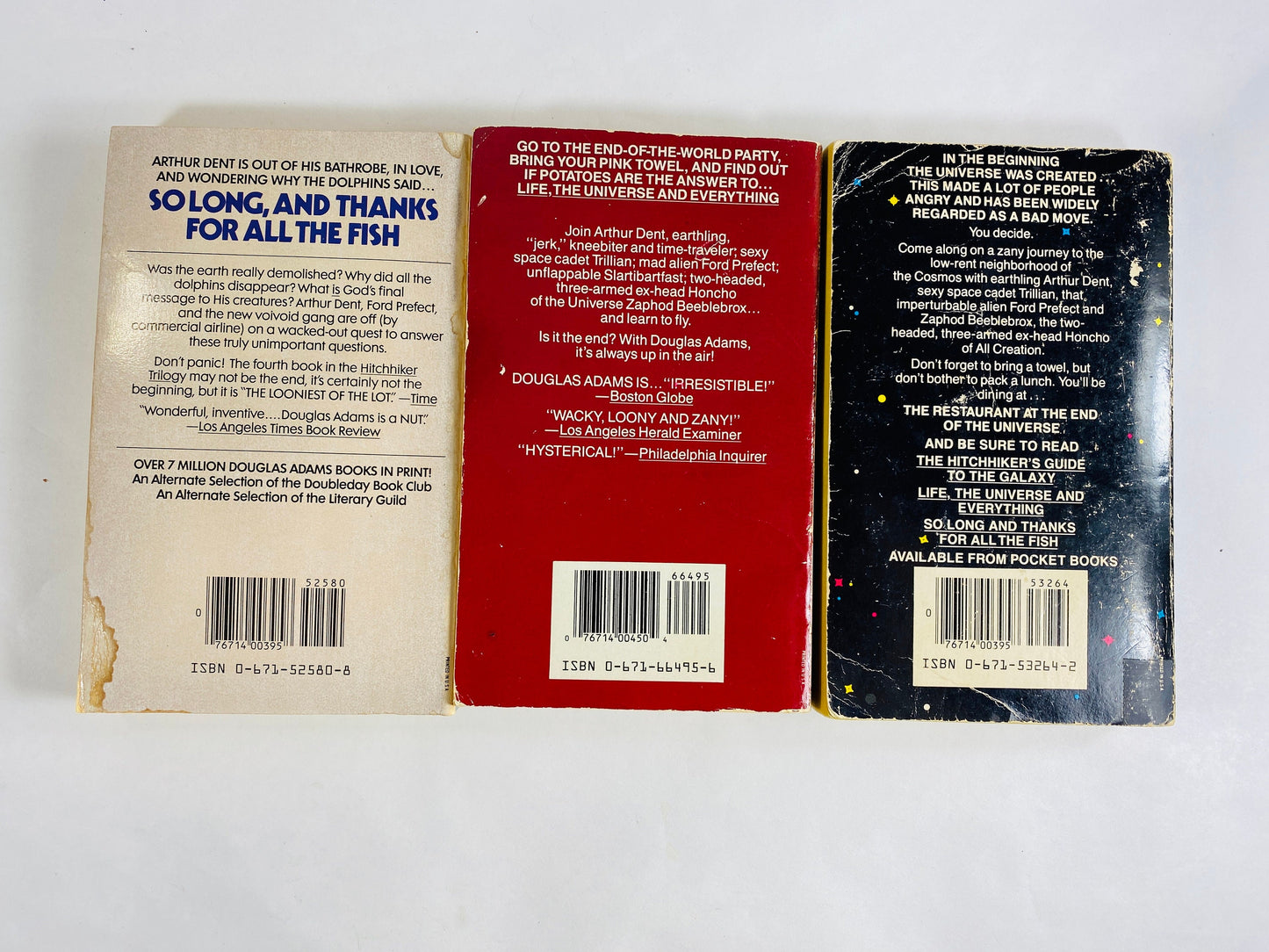 1981 Hitchhiker's Guide to the Galaxy vintage Douglas Adams paperback book FIRST printing Life Universe Everything Restaurant Universe Fish