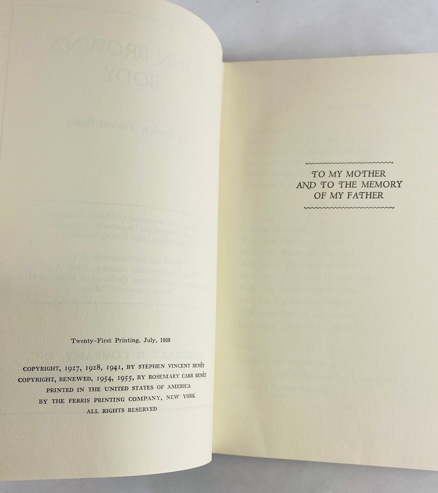 John Brown's Body Vintage book circa 1959 by Stephen Vincent Benet. Epic poem about abolitionist who raided Harpers Ferry. Civil War