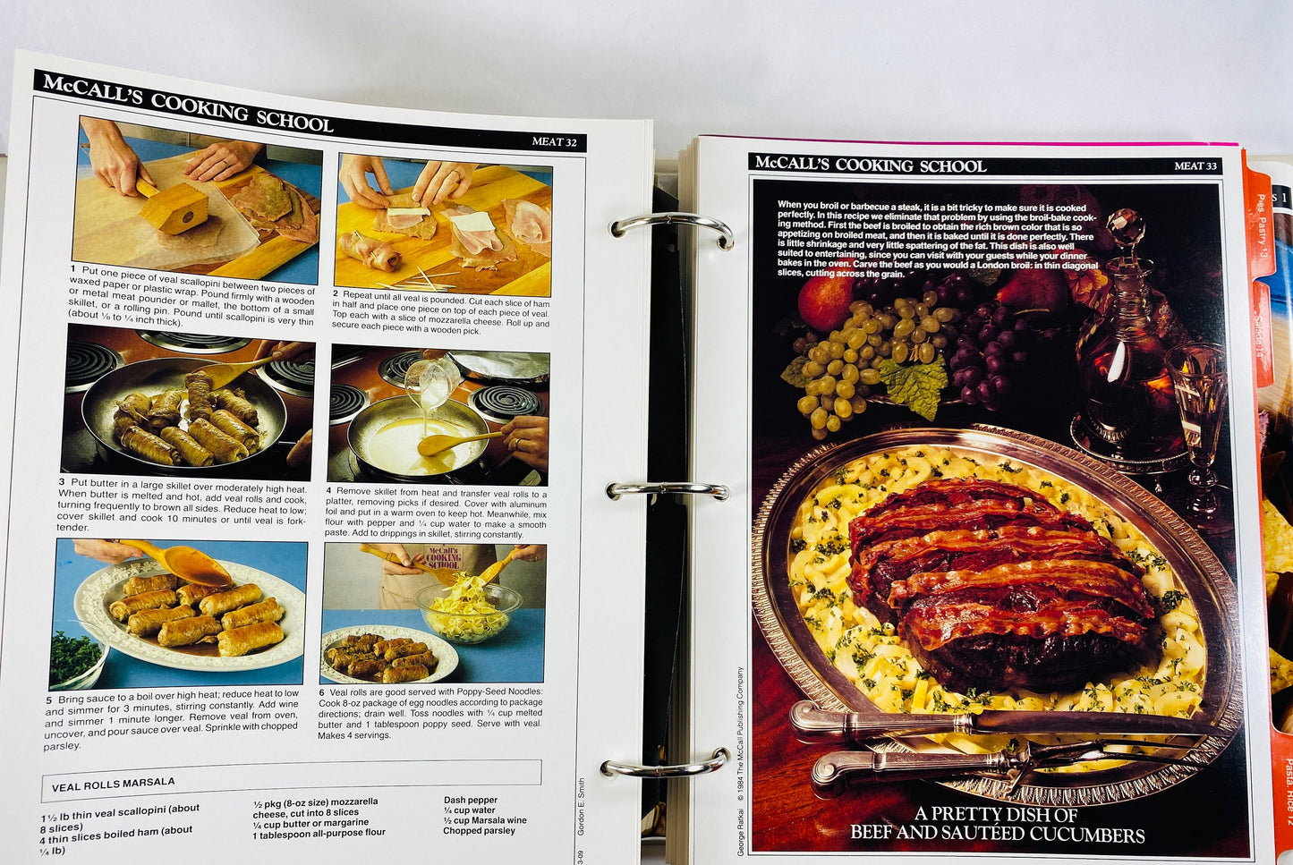 McCall's Cooking School vintage cookbook binder circa 1983 Cakes, frosting, decorating, cookies & more. Book lover gift. Retro kitchen gift