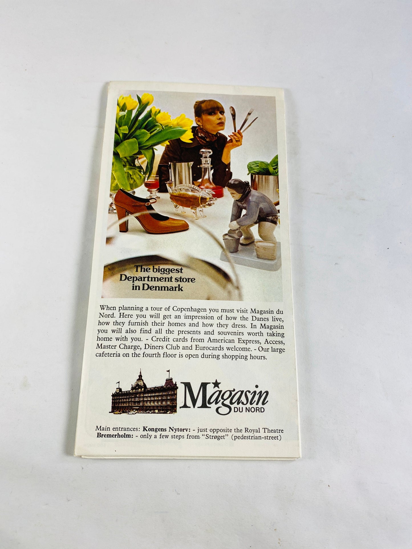 Cophenhagen Vintage tourist map European travel brochure circa 1976 also details New Zealand. Suitable for framing