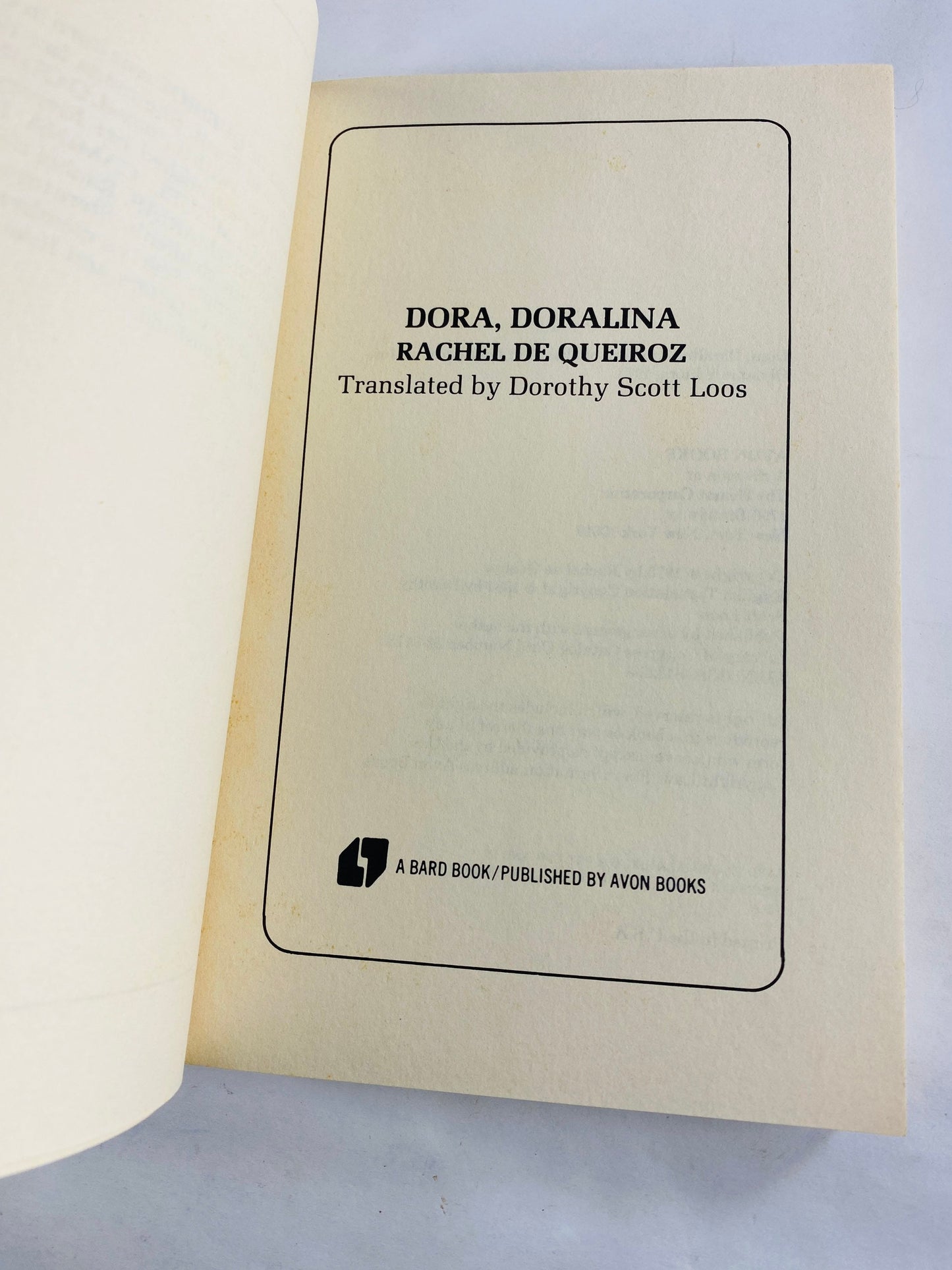 1975 Dora Doralina by Rachel de Queiroz Vintage paperback book story takes place in the consciousness of the protagonist