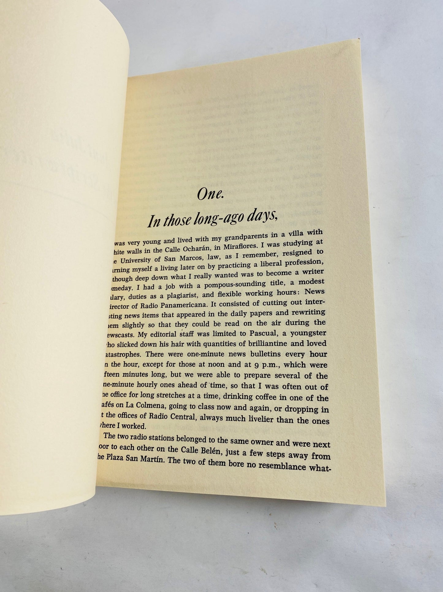 1982 Aunt Julia and the Scriptwriter by Mario Vargas Llosa Vintage paperback book set in Peru who has an affair with his aunt