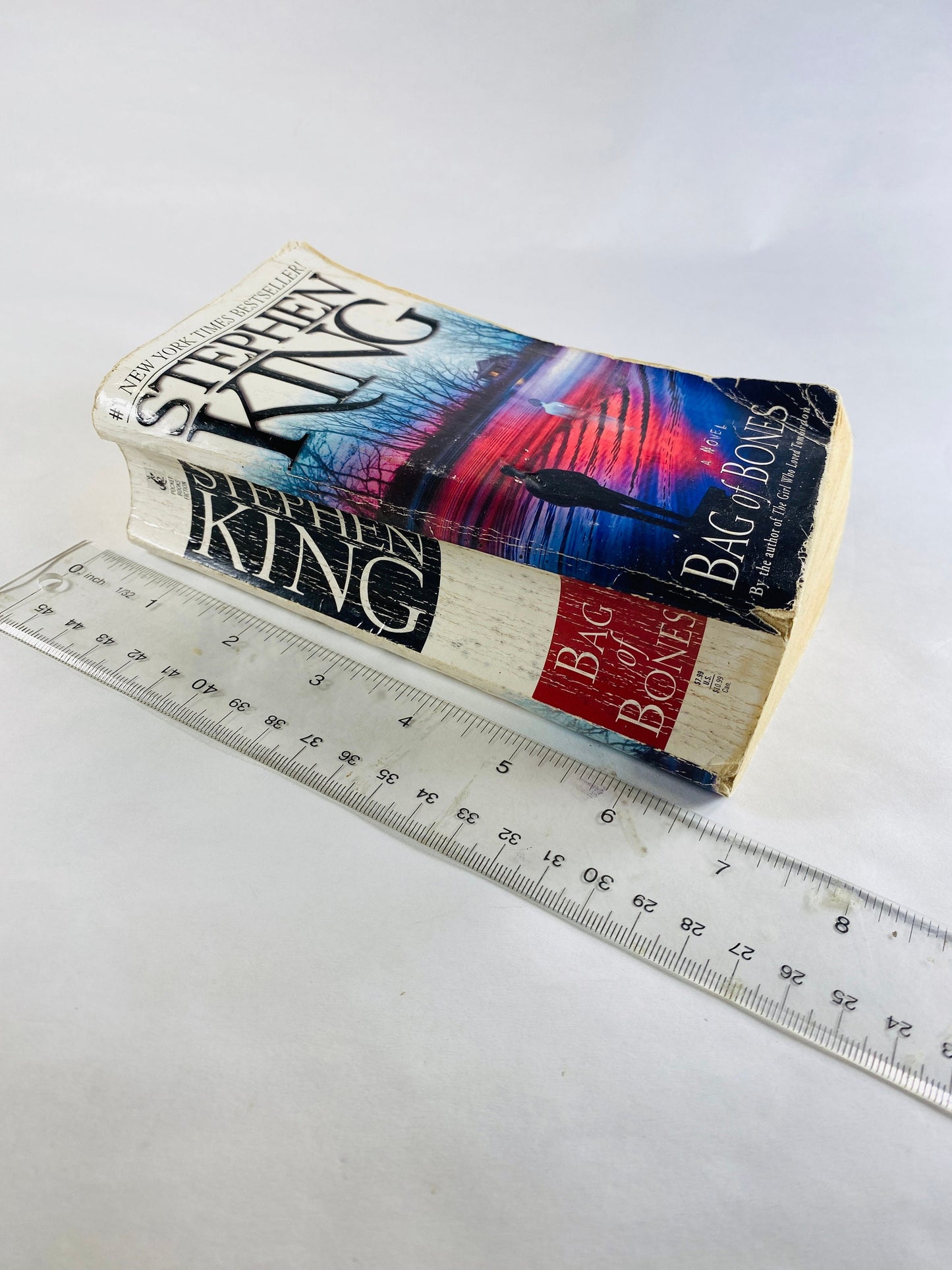 Bag of Bones by Stephen King Vintage paperback book circa 1999 Horror goth gift Grieving widower plagued by vivid nightmares POOR CONDITION