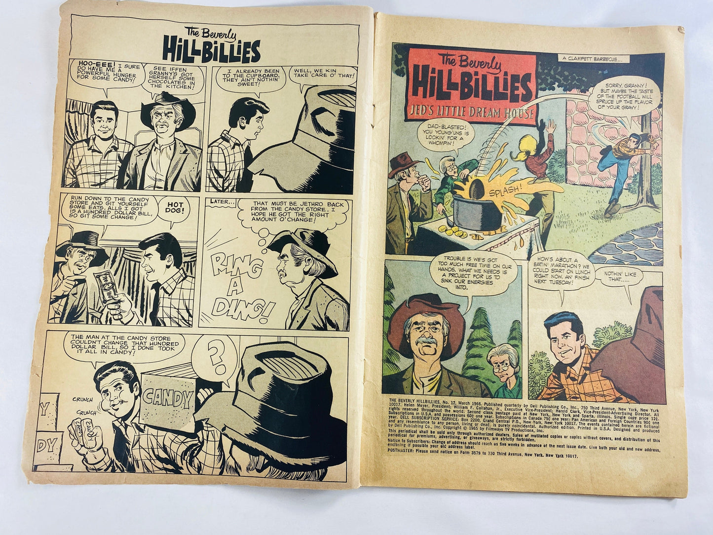 Beverly HillBillies comic book circa 1966 No 12 March Silver Age Dell advertising retro collectible gift 1960s Father's Day gift