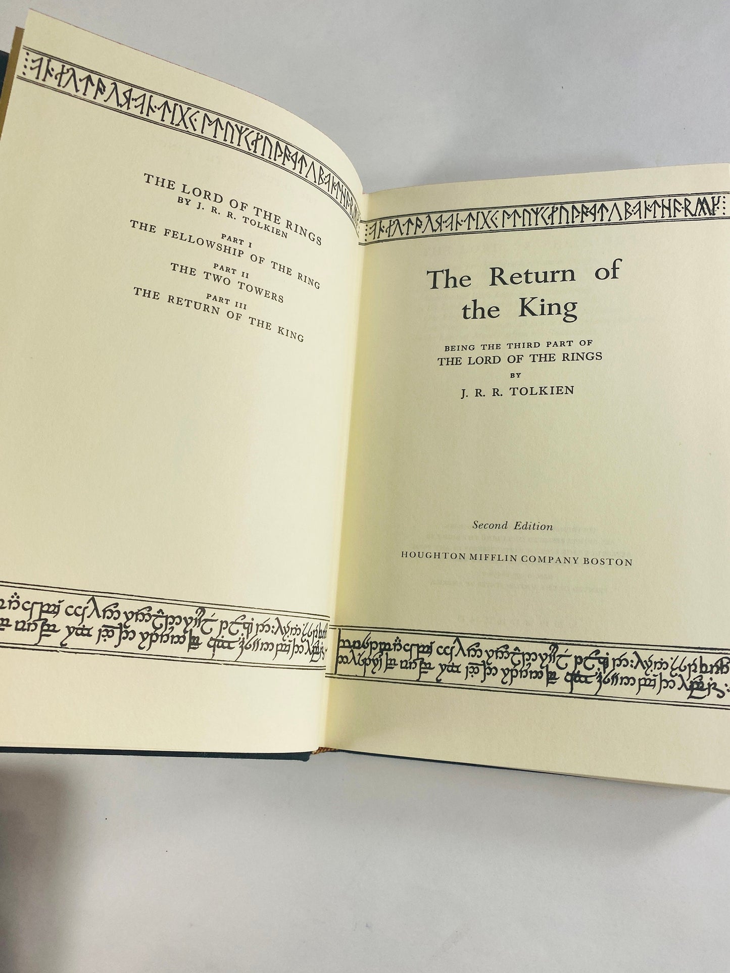 1967 JRR Tolkien Return of the King Lord of the Rings vintage Black SECOND Edition book Lord of the Rings Trilogy HMCO Two Towers
