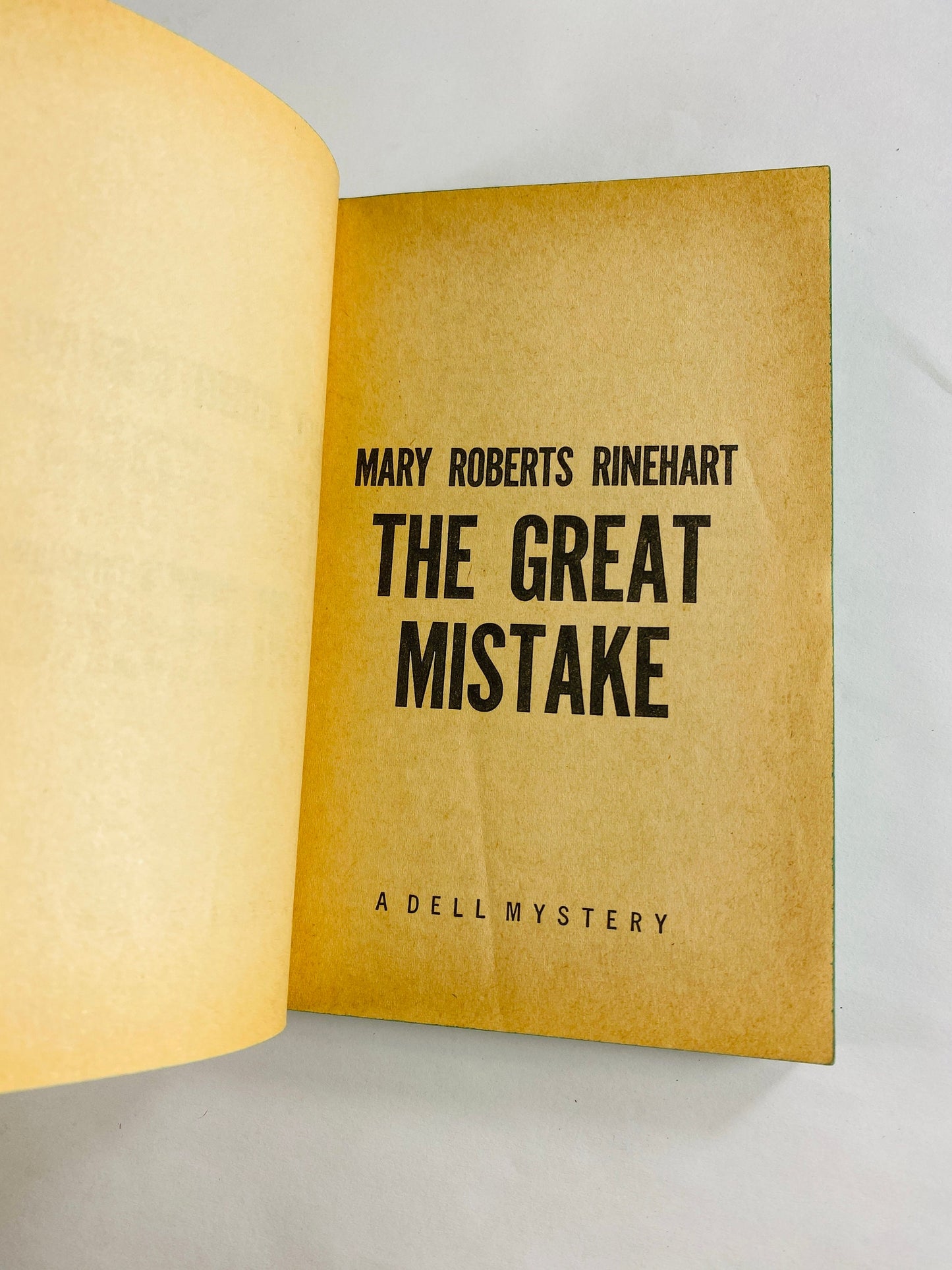 Great Mistake by Mary Roberts Rinehart vintage Dell Mystery paperback book circa 1964 Murder leads to scandal at a wealthy woman's mansion