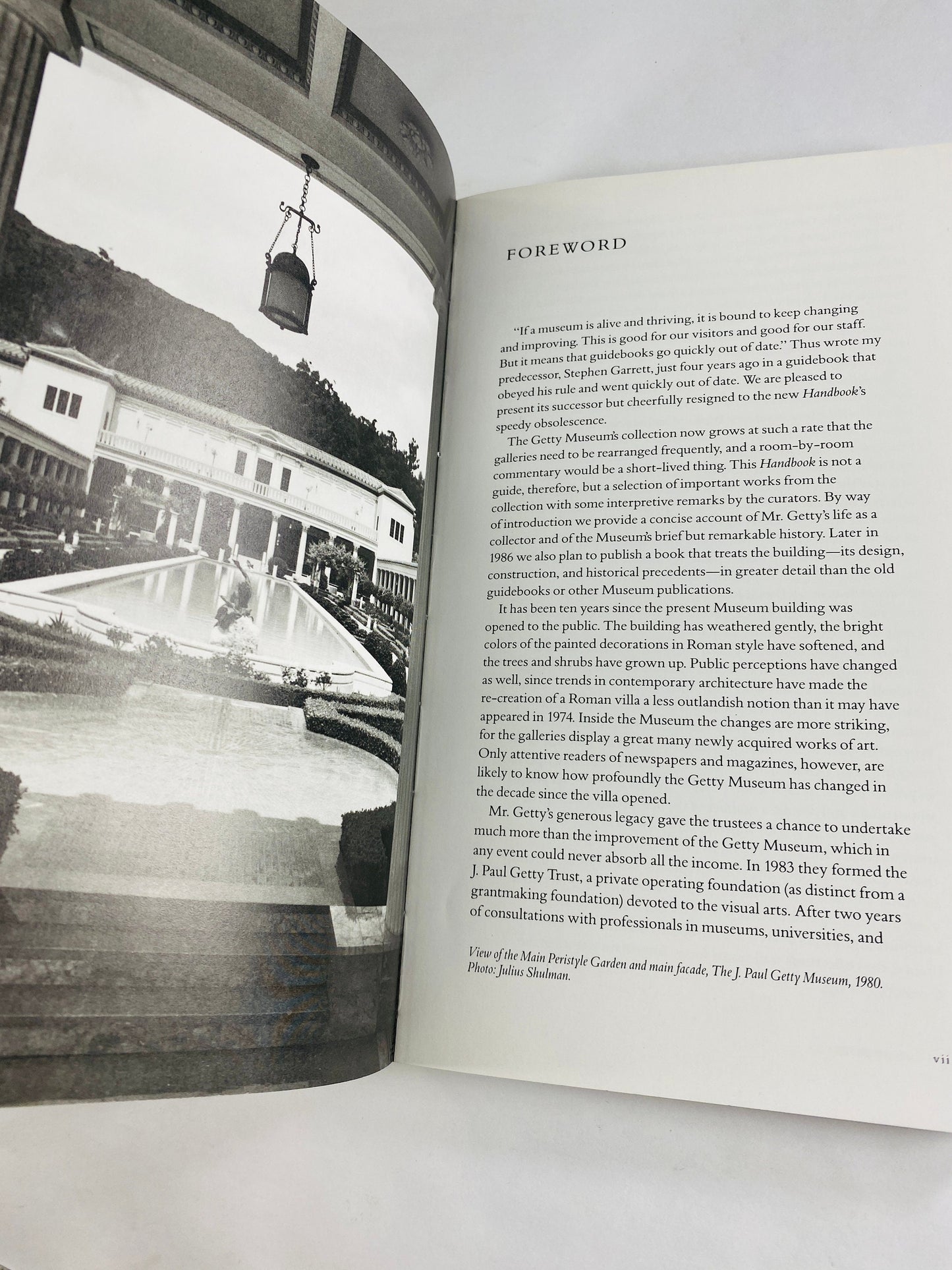 J Paul Getty Art Museum Malibu vintage paperback book featuring significant art painting sculpture architecture design photography handbook
