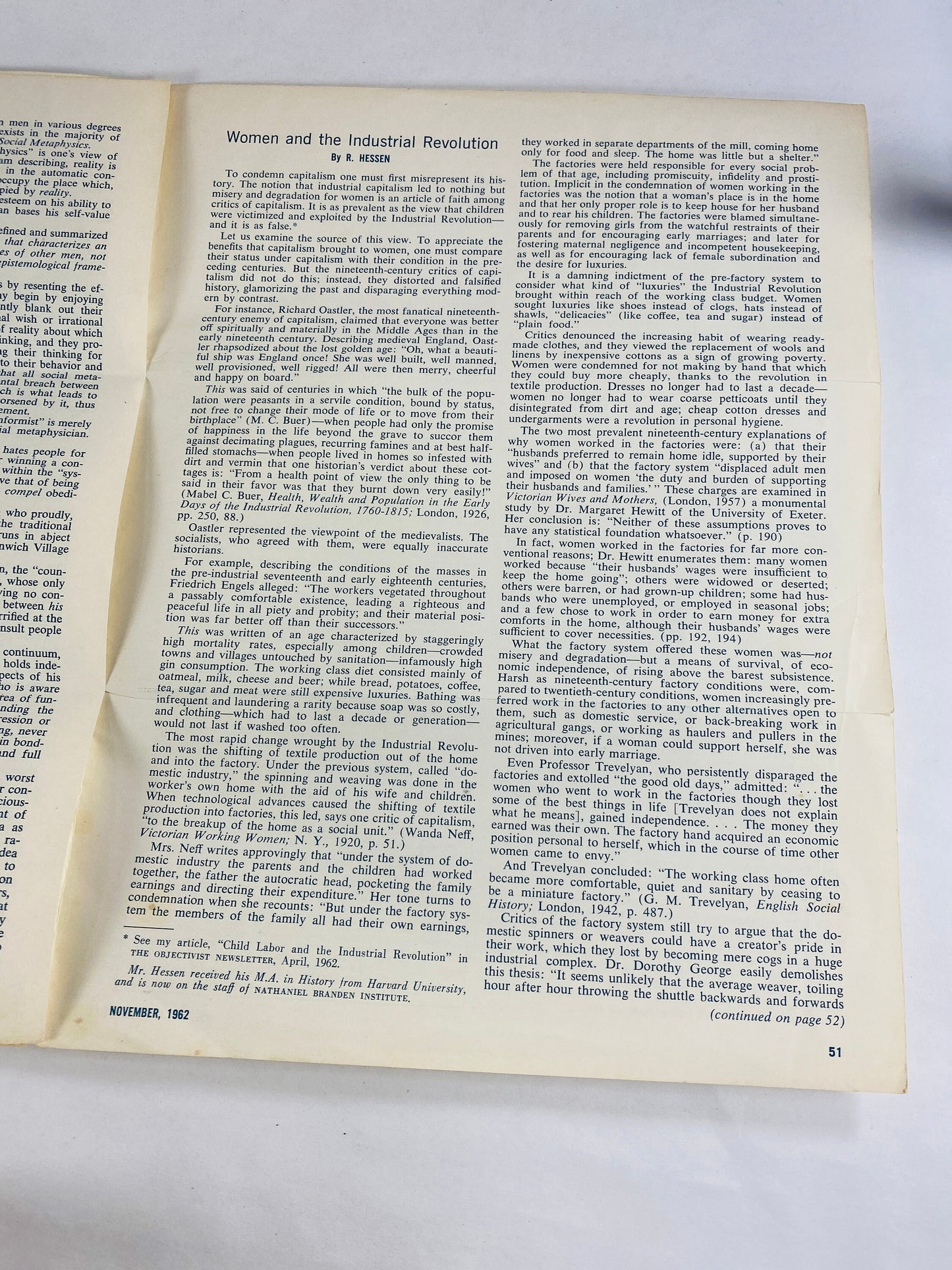 Esthetic Vacuum of Our Age by Ayn Rand The Objectivist Newsletter circa 1962 Volume 1 number 11 Social Metaphysics Original collectible gift