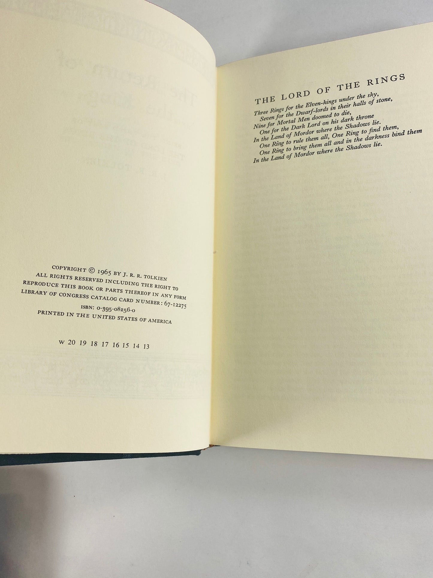 1967 JRR Tolkien Return of the King Lord of the Rings vintage Black SECOND Edition book Lord of the Rings Trilogy HMCO Two Towers