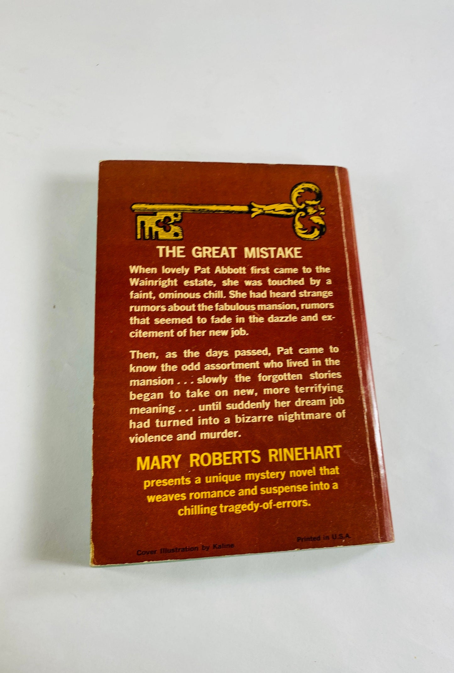 Great Mistake by Mary Roberts Rinehart vintage Dell Mystery paperback book circa 1964 Murder leads to scandal at a wealthy woman's mansion