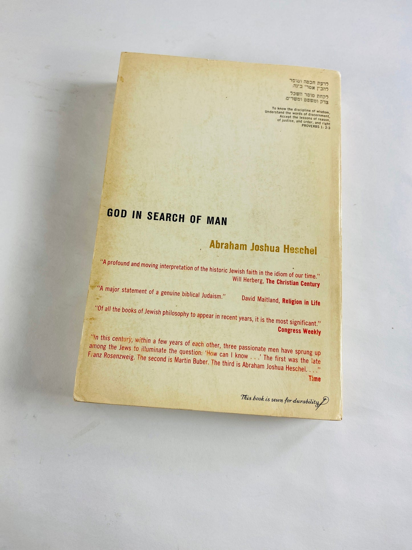1959 God in Search of Man by Abraham Joshua Heschel vintage paperback book Human Existence Jewish philosopher moral teachings modern Judaism