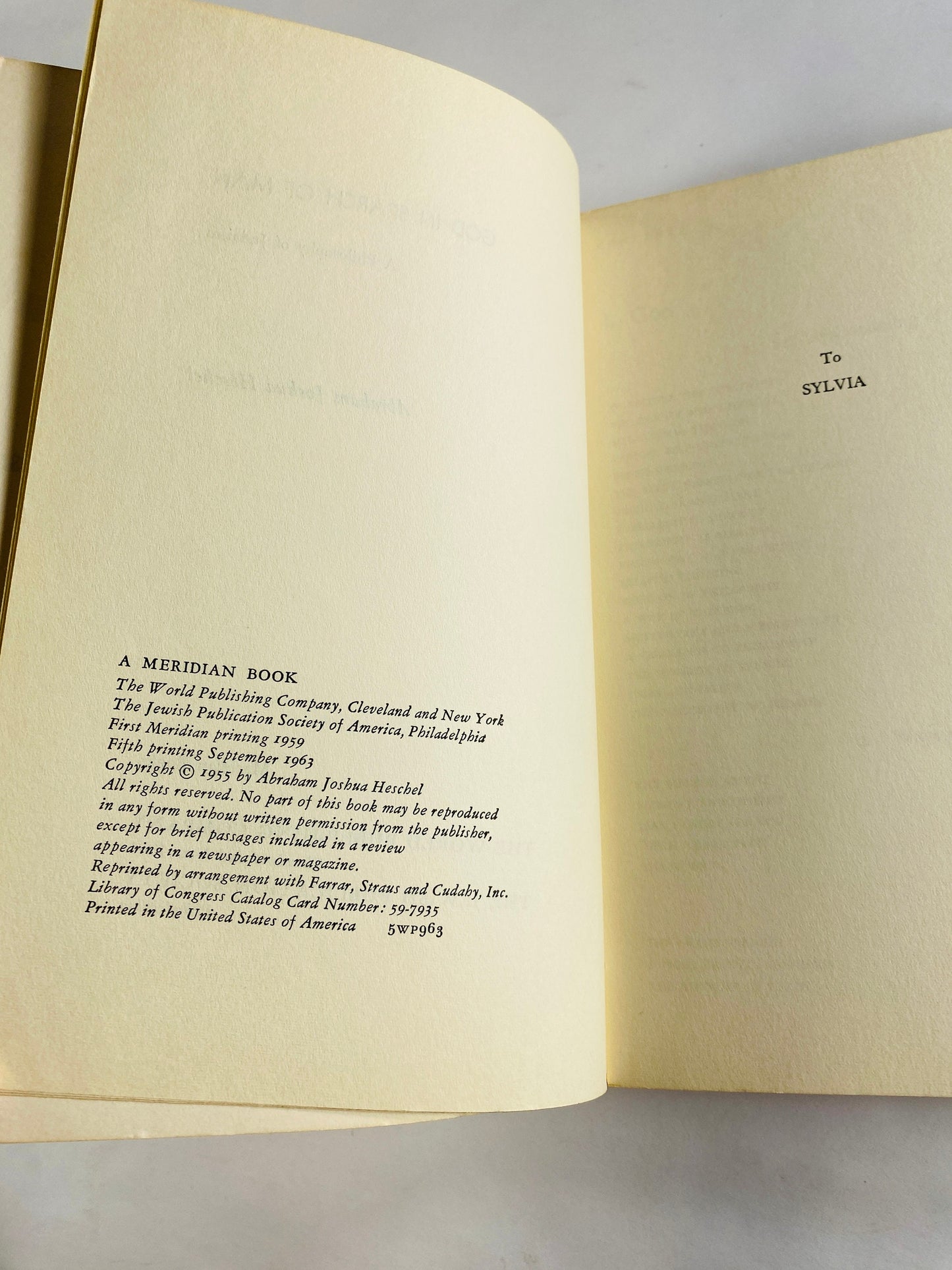 1959 God in Search of Man by Abraham Joshua Heschel vintage paperback book Human Existence Jewish philosopher moral teachings modern Judaism