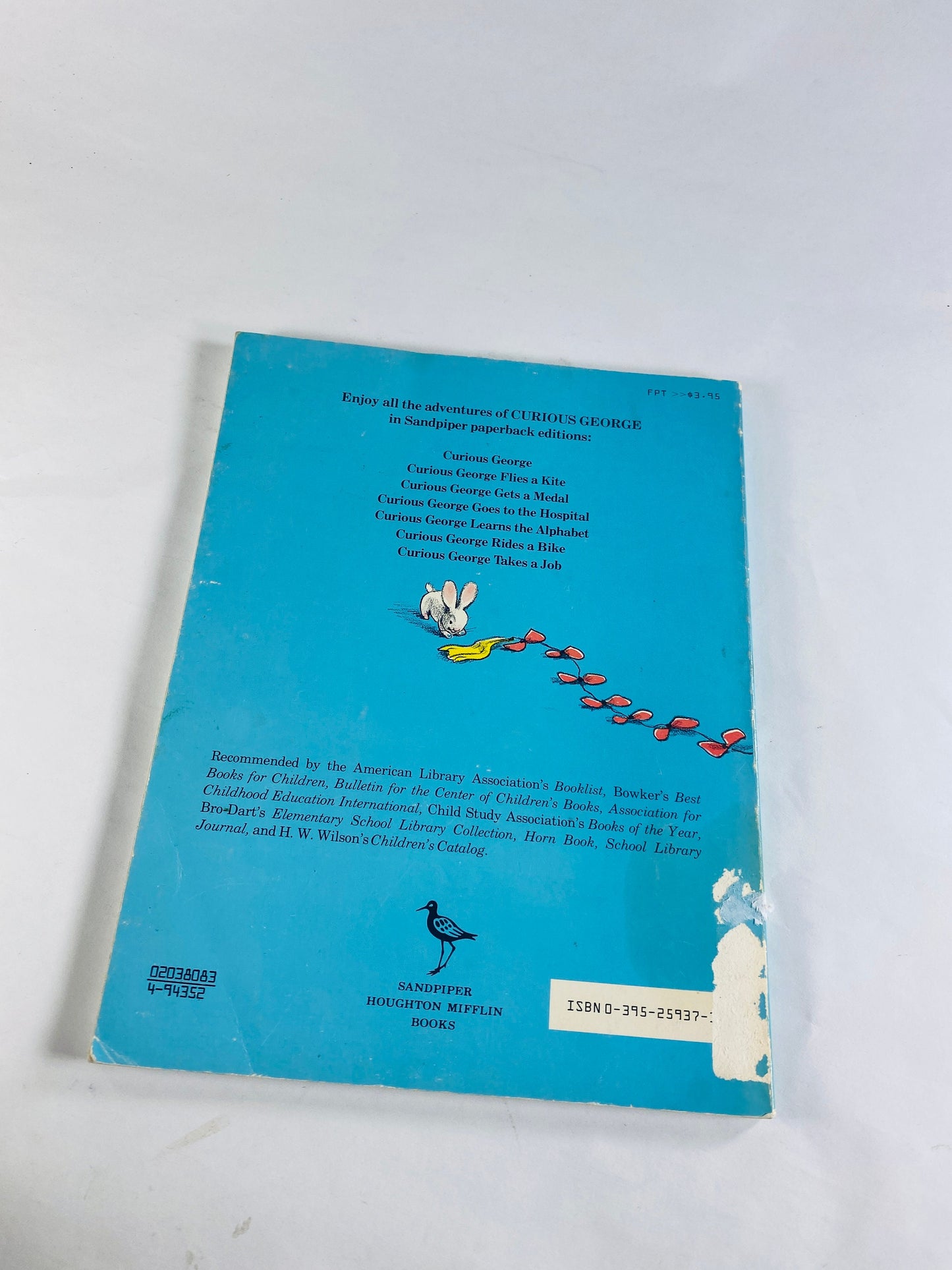 1971 Curious George Flies a Kite Vintage Scholastic paperback book by HA Rey Elementary school reader home decor