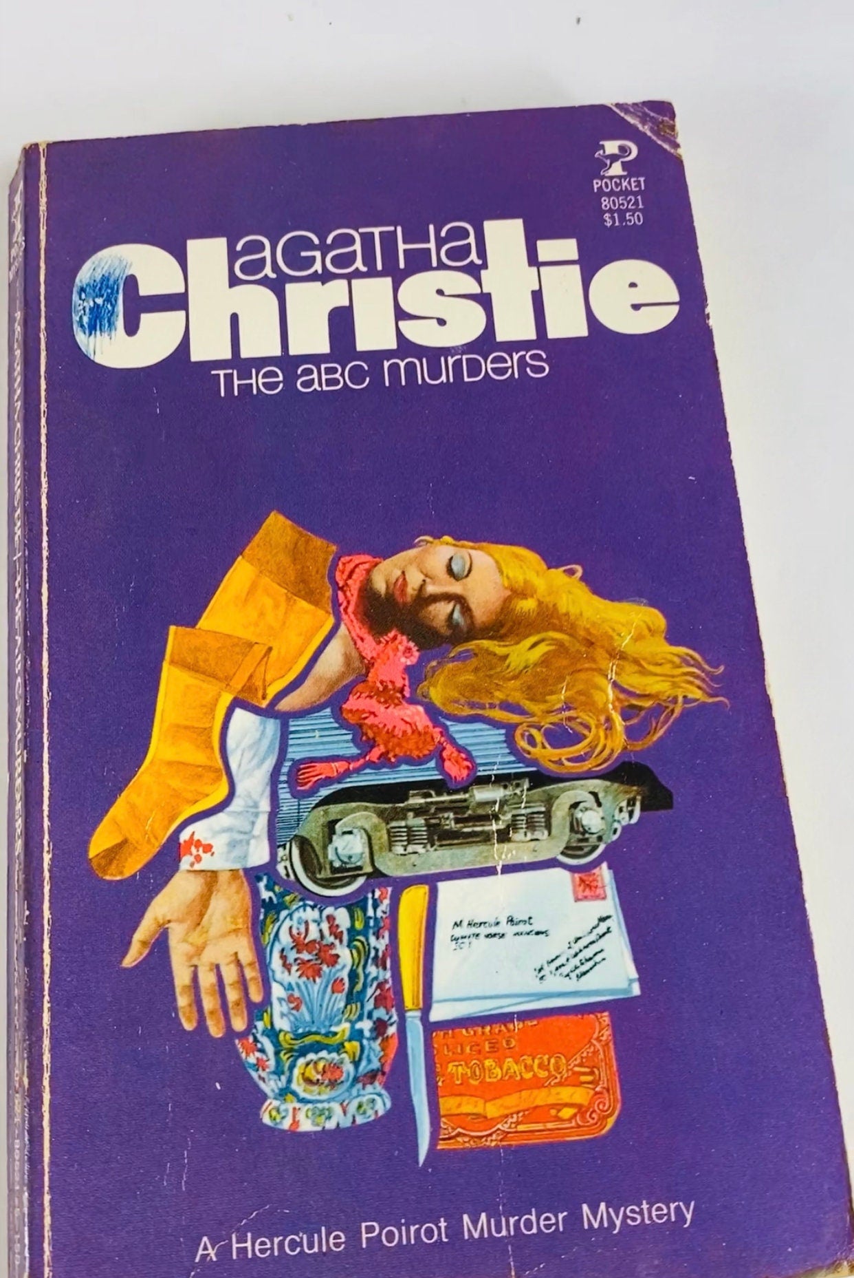 Agatha Christie vintage EARLY and FIRST printing paperback books. Murder mystery crime fiction circa 1960s 1970s. Bookshelf home decor gift