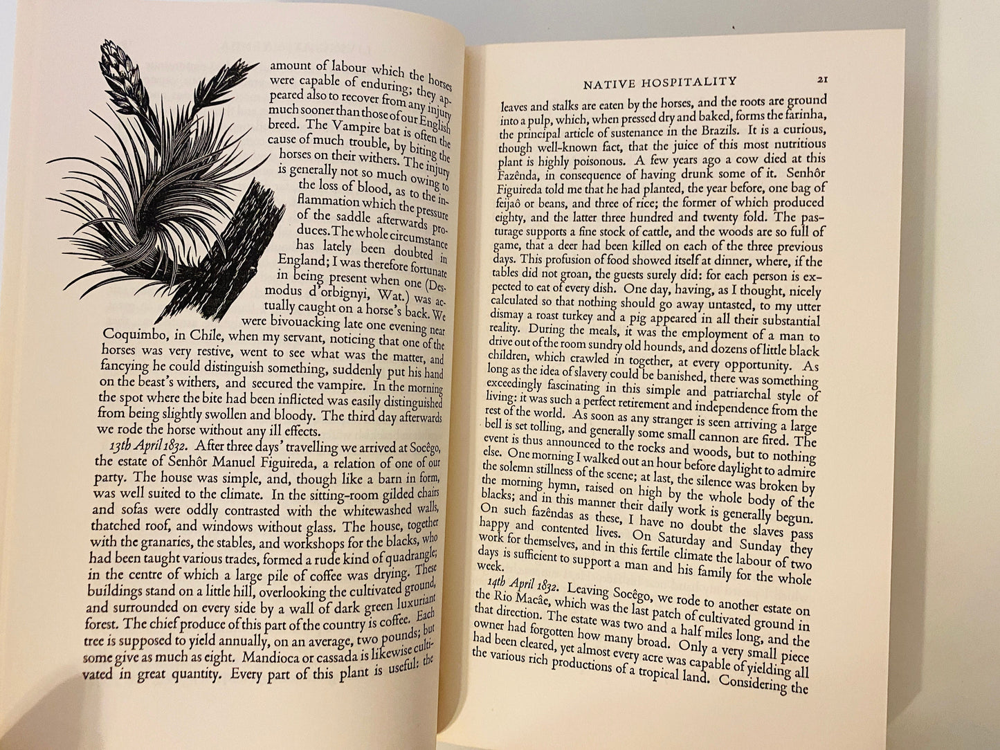 Heritage Press vintage book Charles Darwin's Journal of Researches Voyage of HMS Beagle LARGE vintage book circa 1957 outdoors nature gift