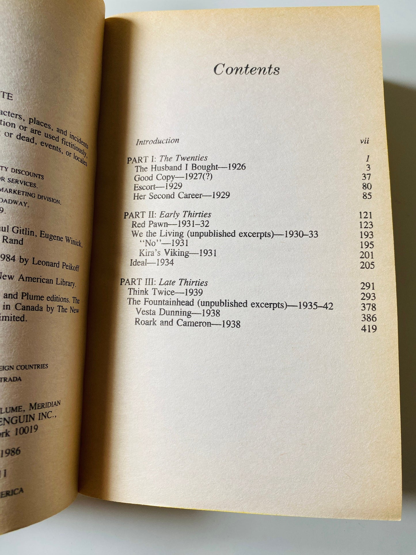 Early Writings of Ayn Rand EARLY PRINTING vintage Signet paperback book circa 1986 Objectivism novel by the author of Atlas Shrugged